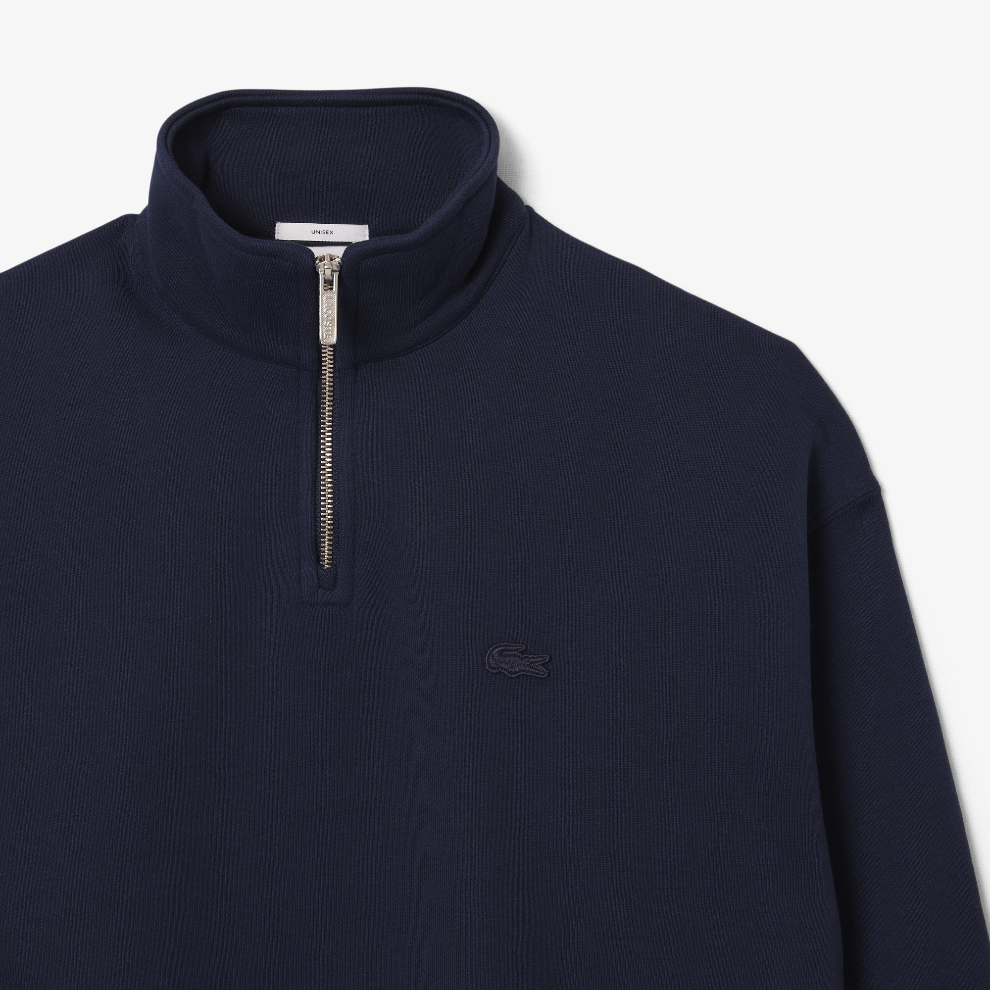 Lacoste Unisex Loose Fit Yarım Fermuarlı Lacivert Sweatshirt görsel 4