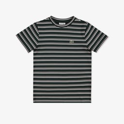 Çocuk Bisiklet Yaka Çizgili Yeşil T-Shirt Yeşil