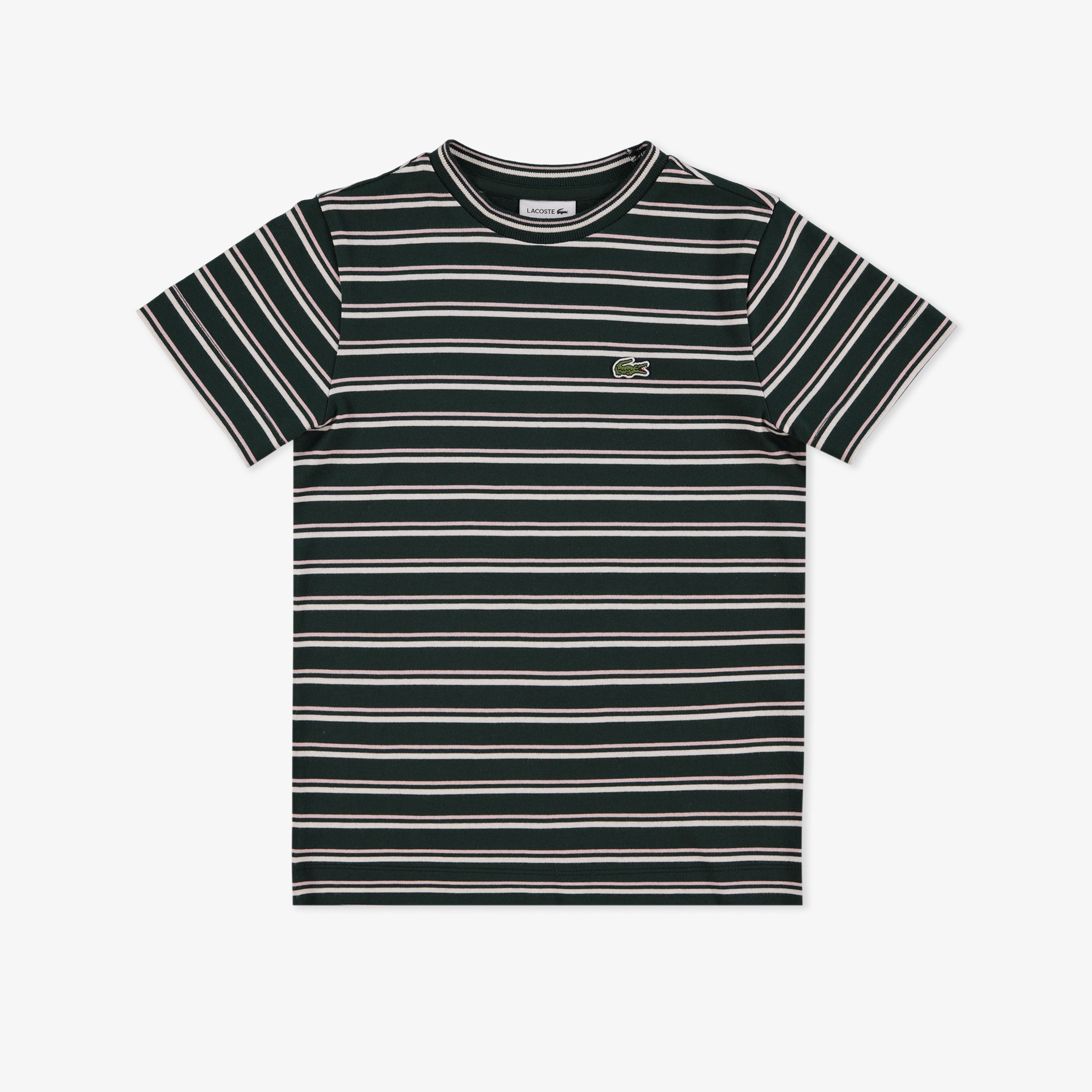 Çocuk Bisiklet Yaka Çizgili Yeşil T-Shirt