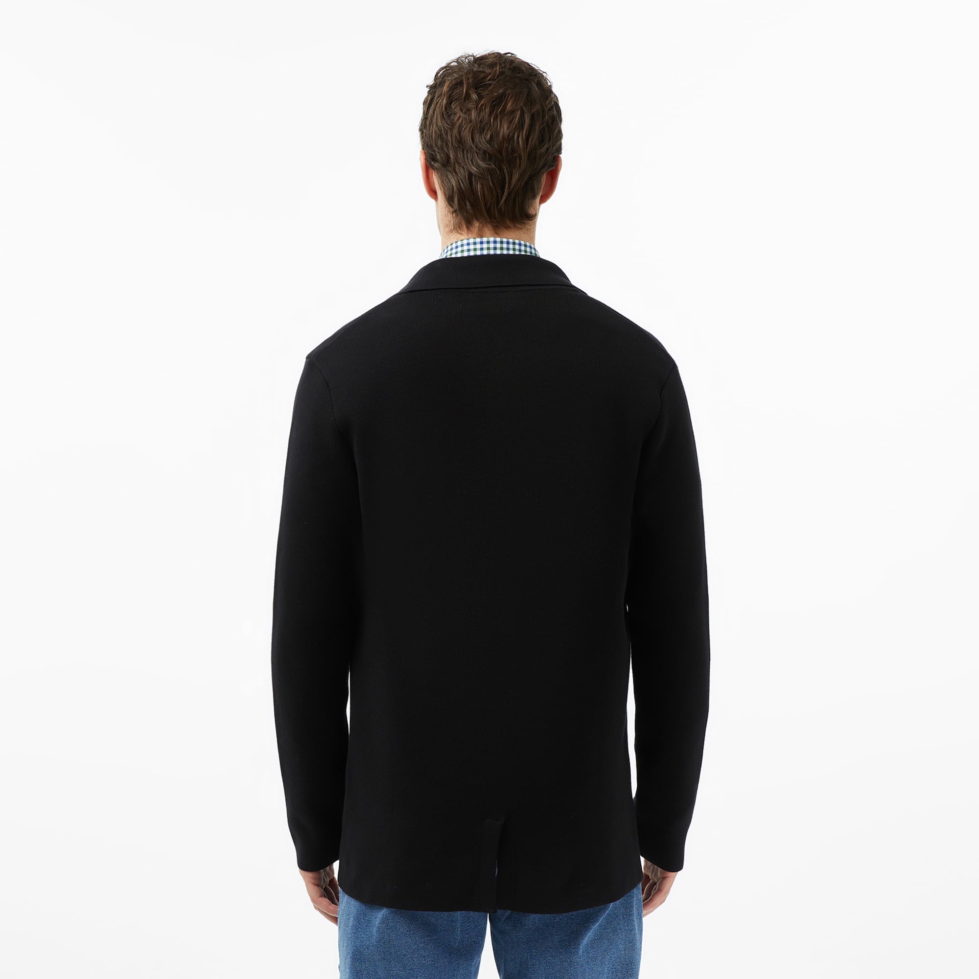 Erkek Classic Fit V Yaka Siyah Hırka