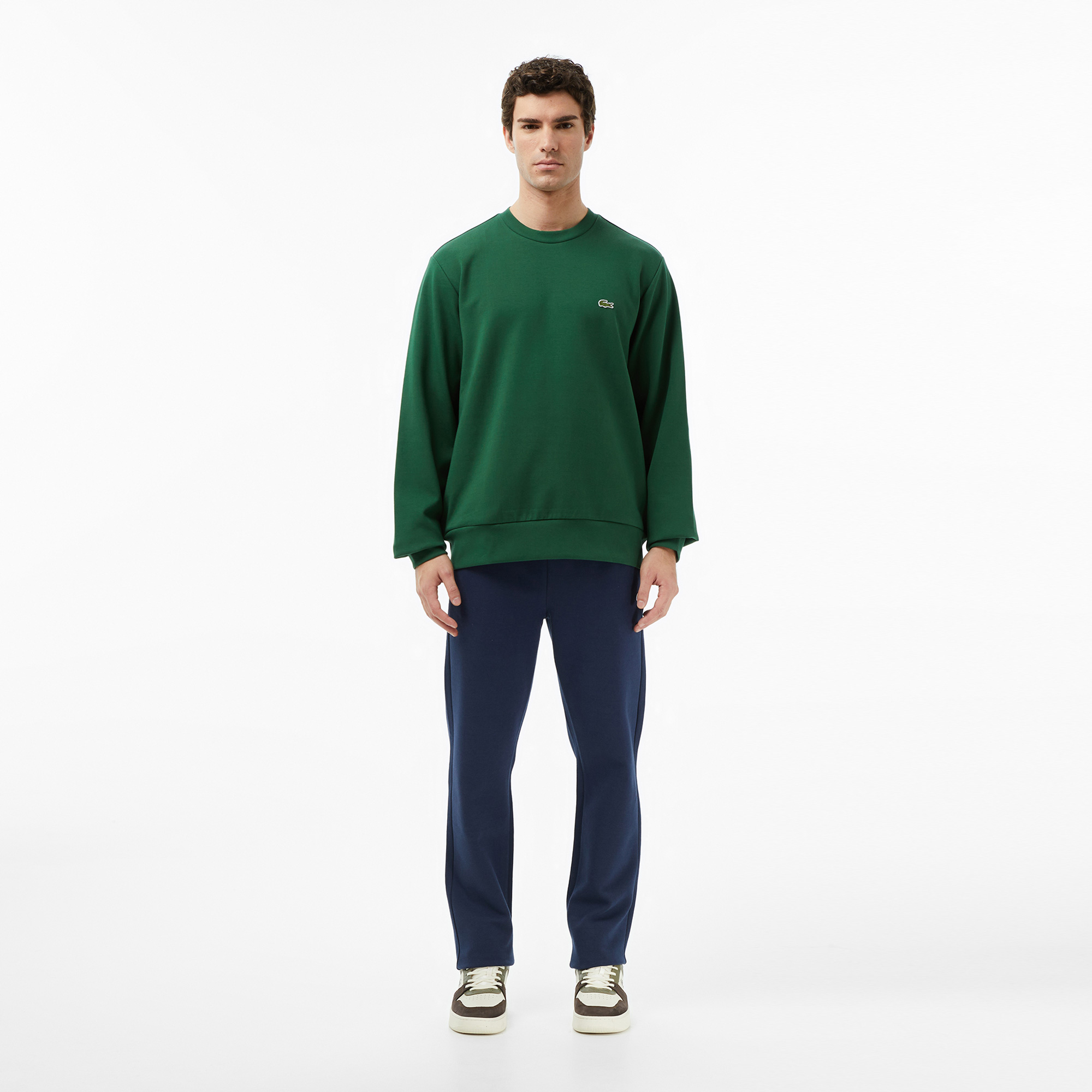 pp Erkek Classic Fit Bisiklet Yaka Yeşil Sweatshirt SH9608X-132 | Lacoste