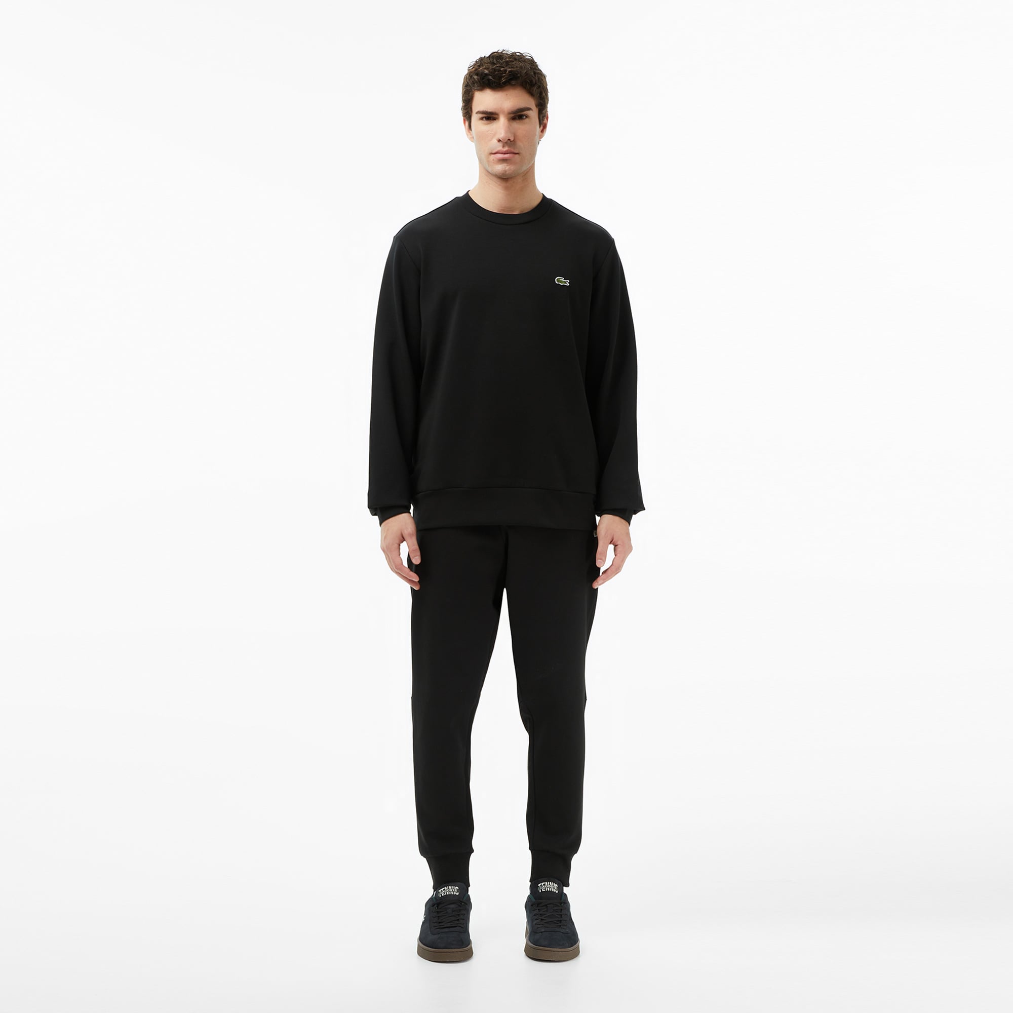 Lacoste Erkek Classic Fit Bisiklet Yaka Siyah Sweatshirt görsel 5