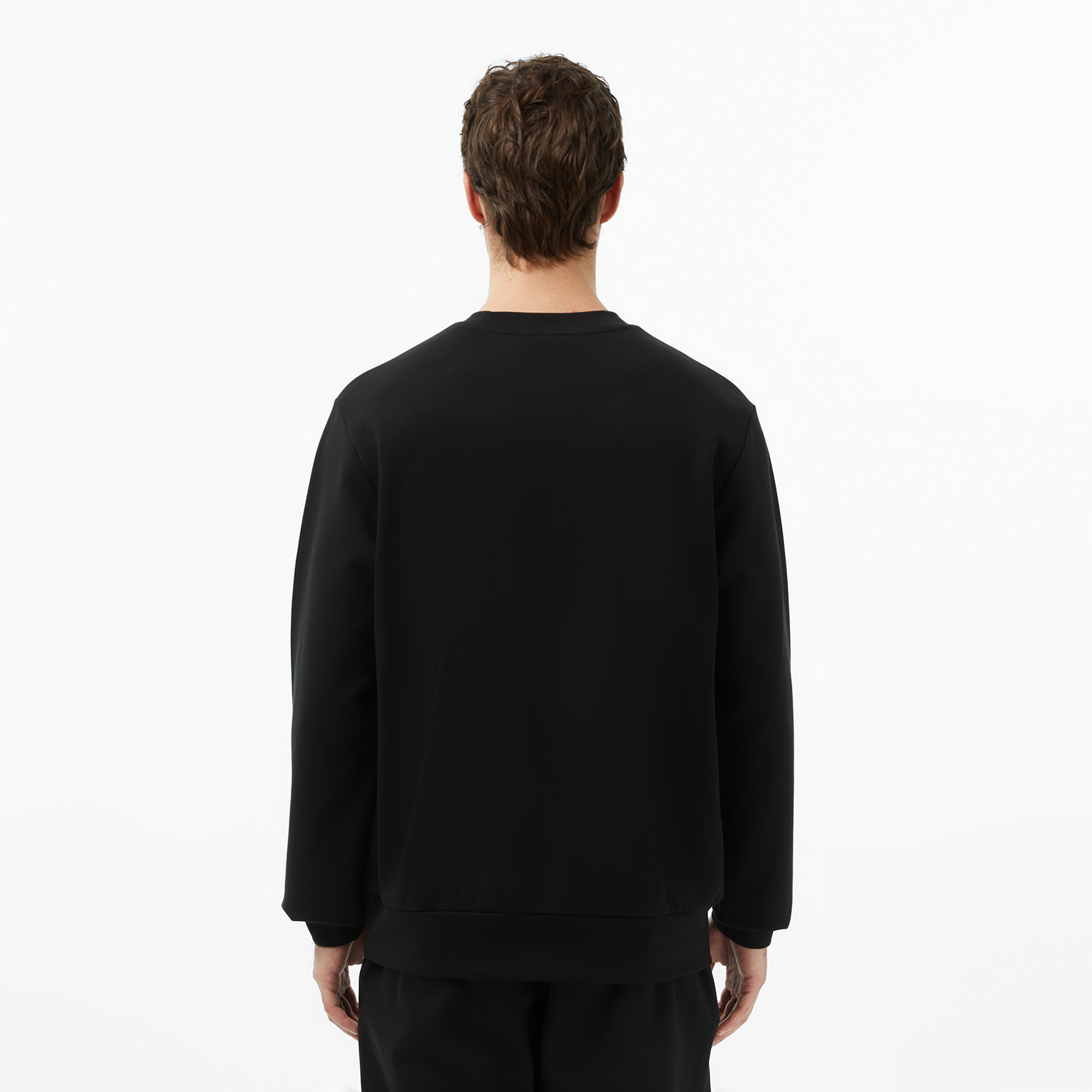 Lacoste Erkek Classic Fit Bisiklet Yaka Siyah Sweatshirt görsel 2