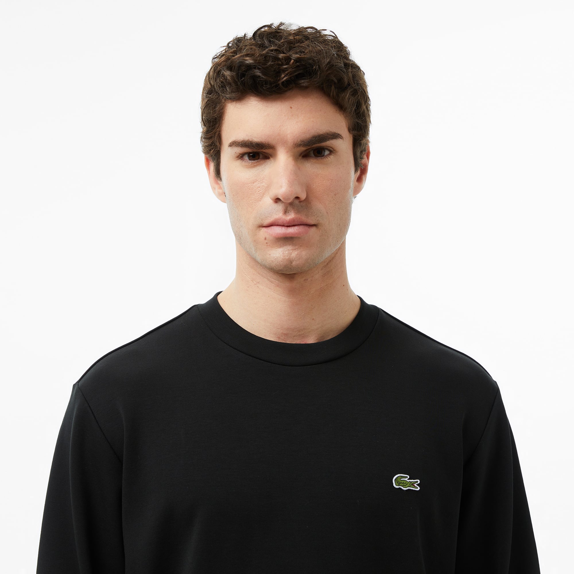 Lacoste Erkek Classic Fit Bisiklet Yaka Siyah Sweatshirt görsel 6