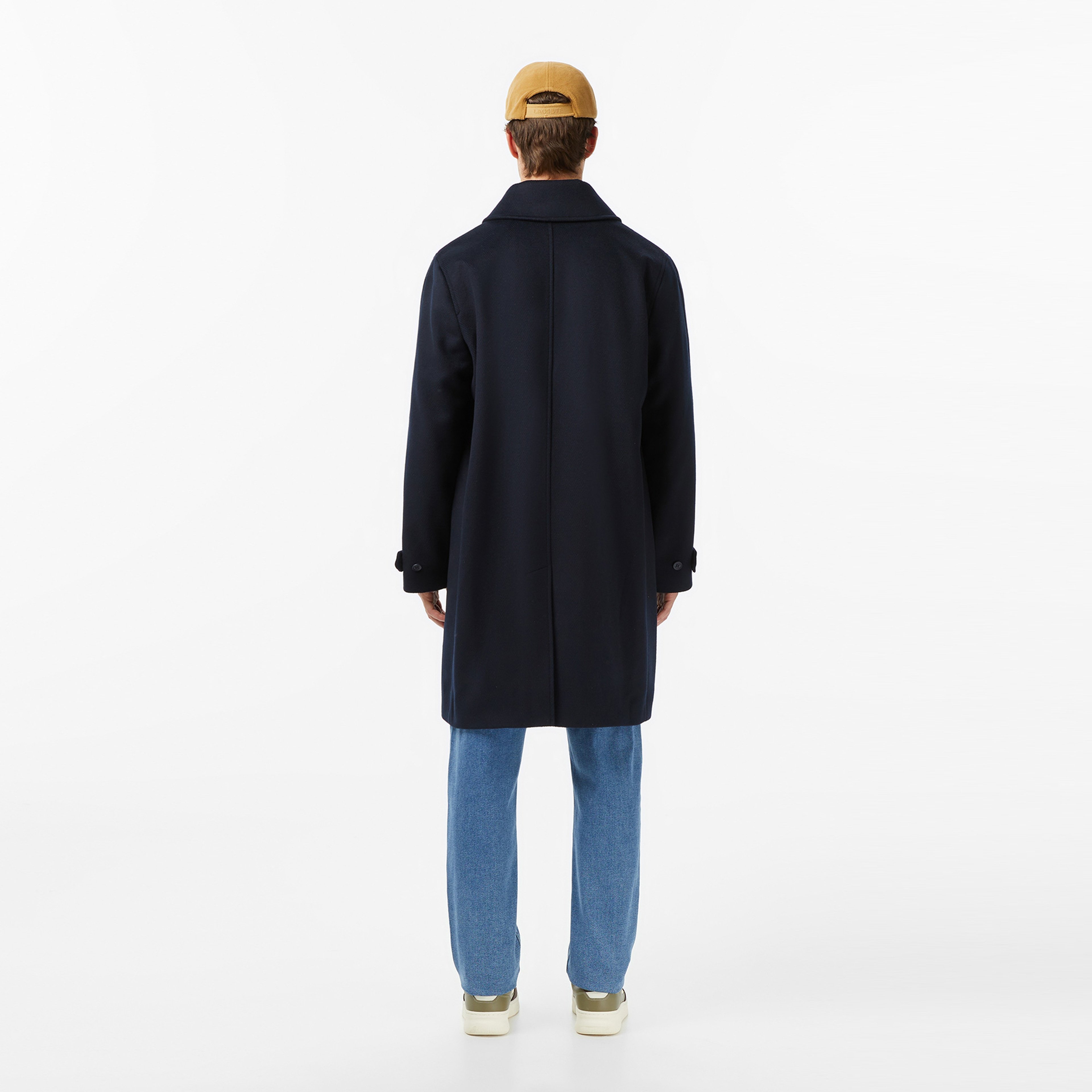 Erkek Regular Fit Yün Lacivert Kaban