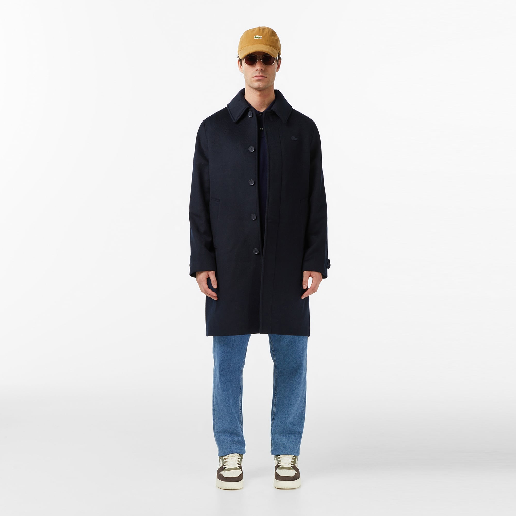 Erkek Regular Fit Yün Lacivert Kaban