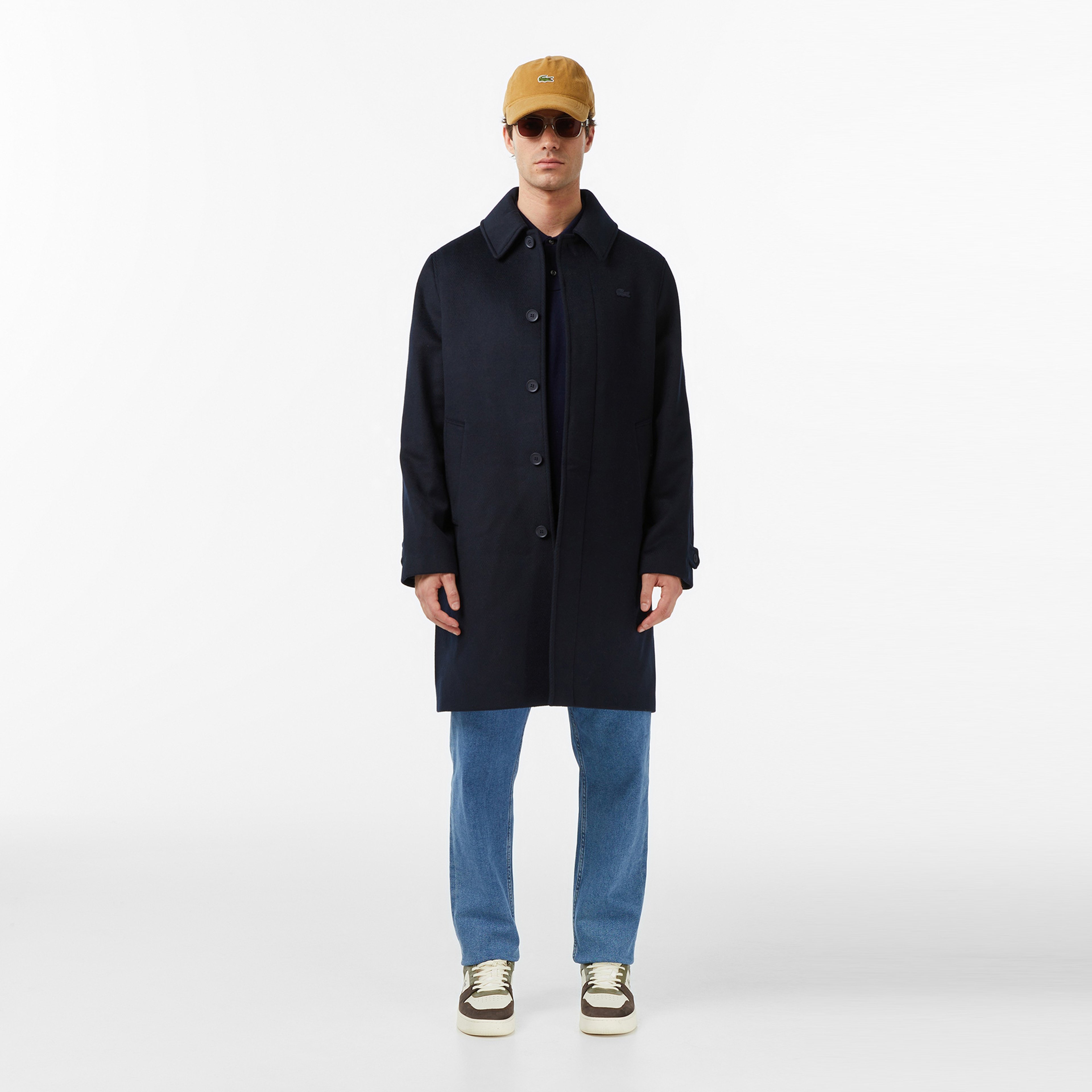 Erkek Regular Fit Yün Lacivert Kaban