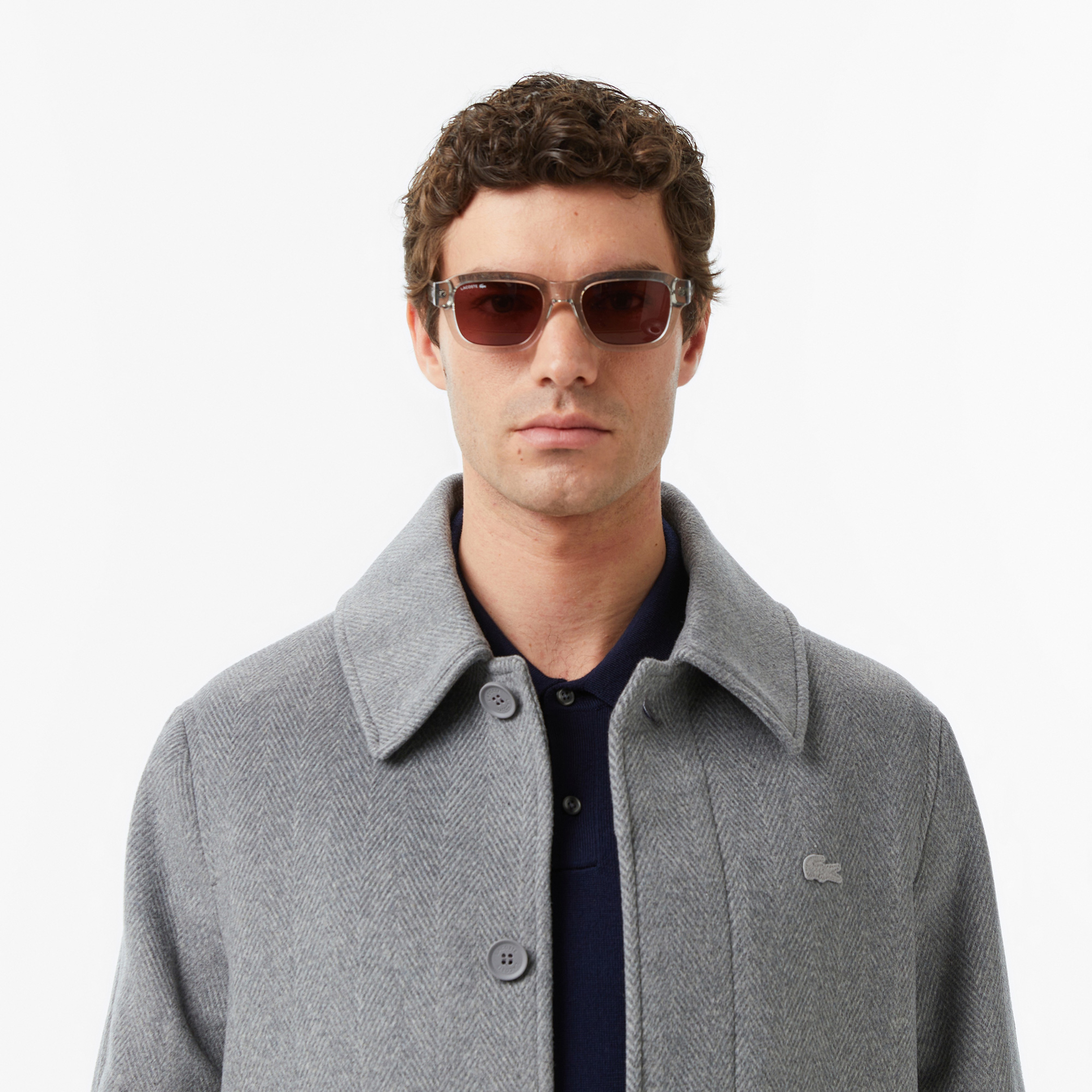 Erkek Regular Fit Yün Gri Kaban