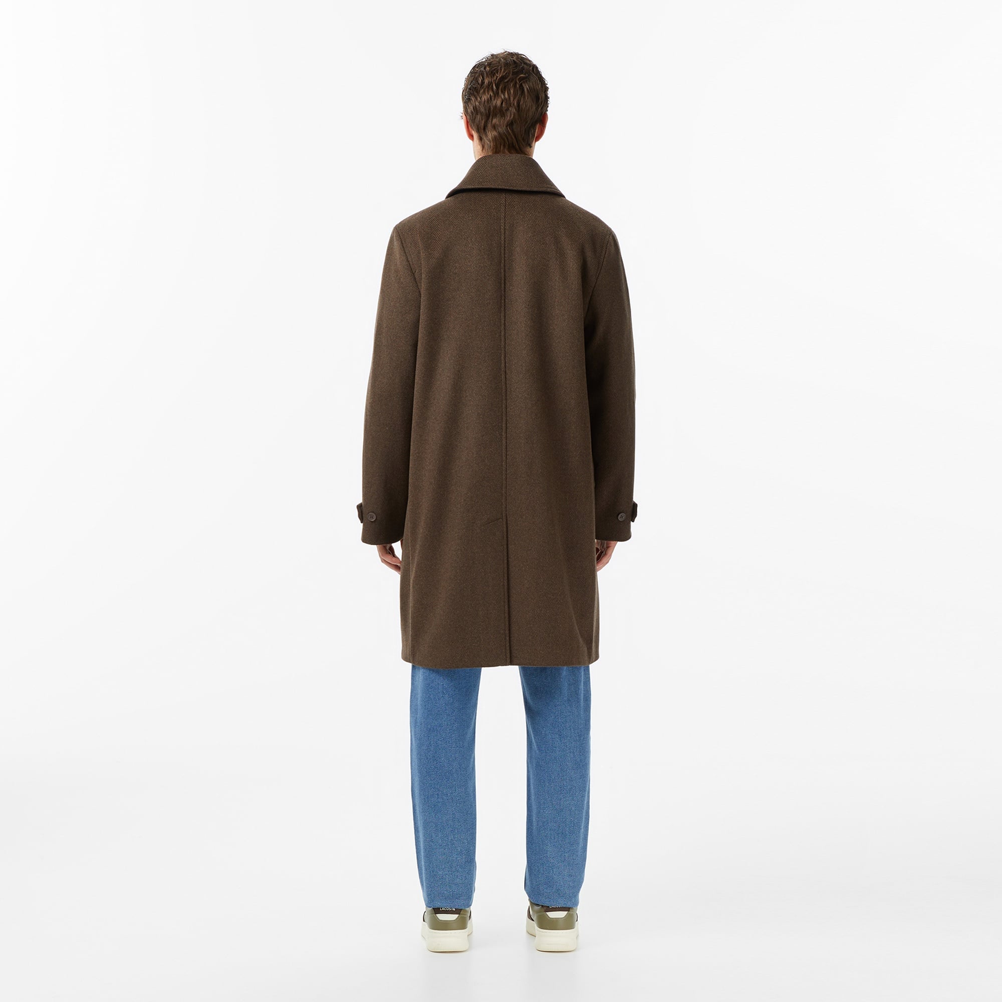 Erkek Regular Fit Yün Kahverengi Kaban