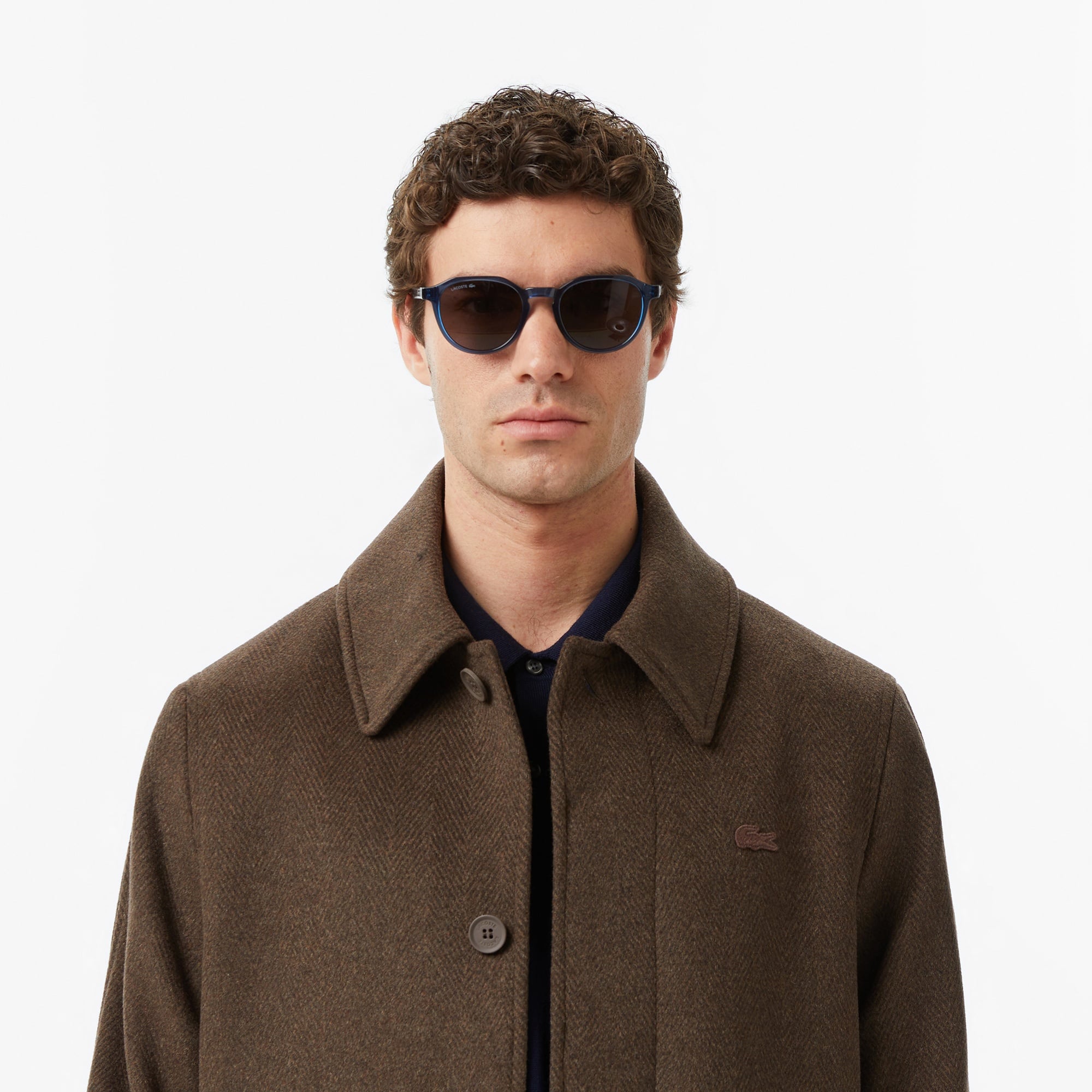 Erkek Regular Fit Yün Kahverengi Kaban