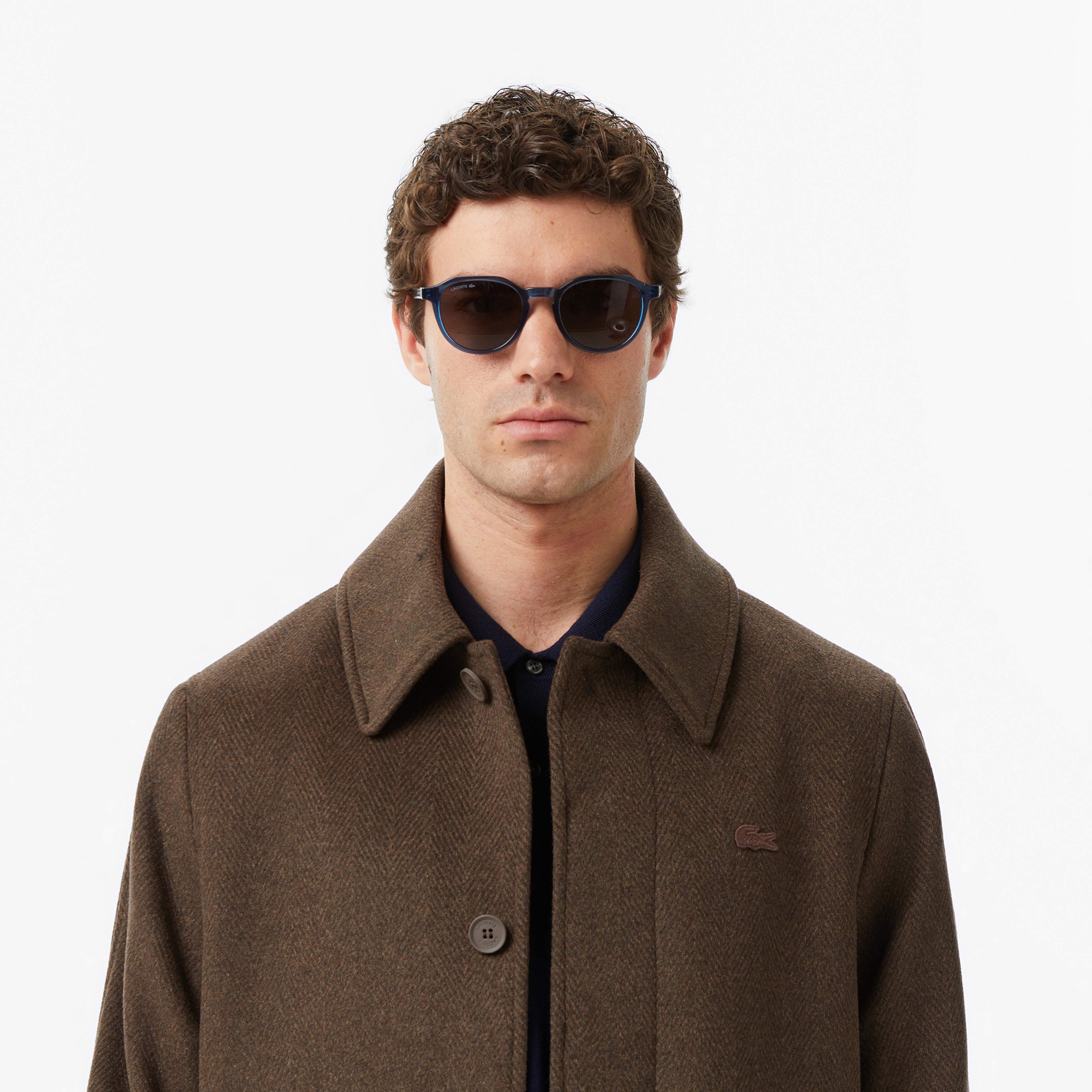 Erkek Regular Fit Yün Kahverengi Kaban