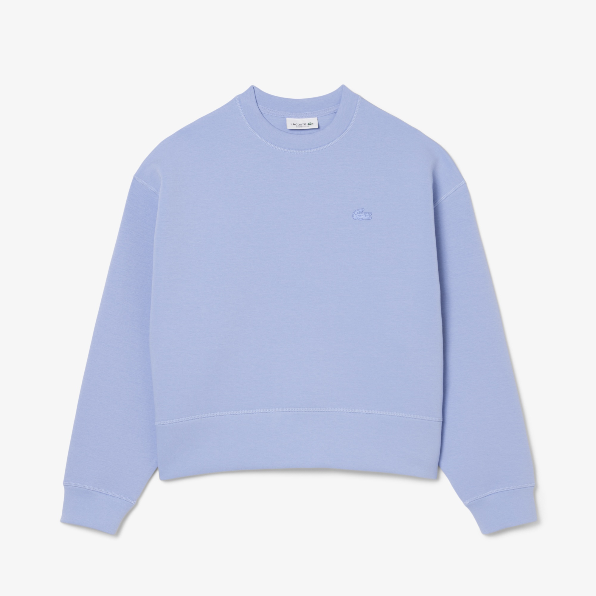 Kadın Oversize Fit Bisiklet Yaka Mavi Sweatshirt