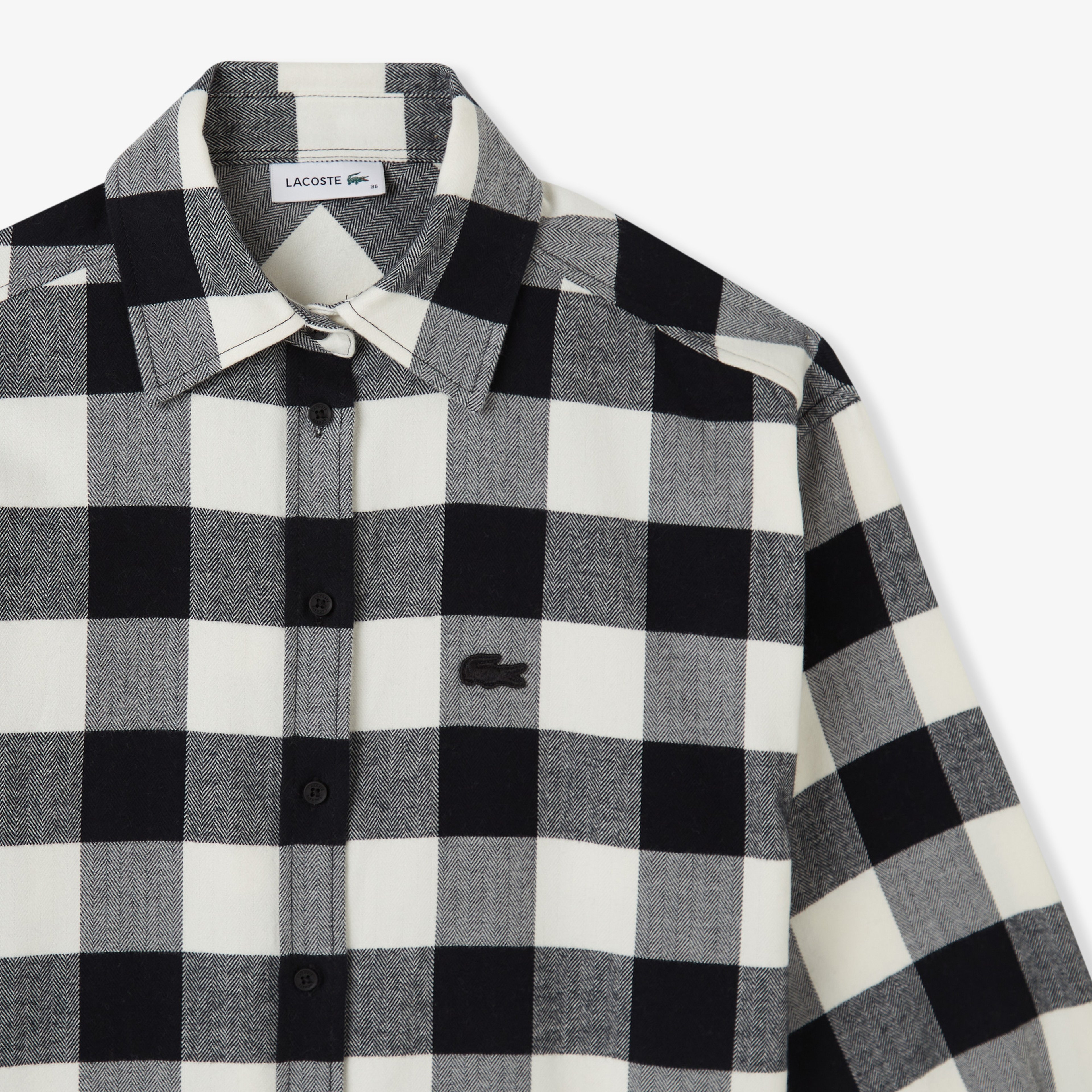 Kadın Kareli Siyah Gömlek