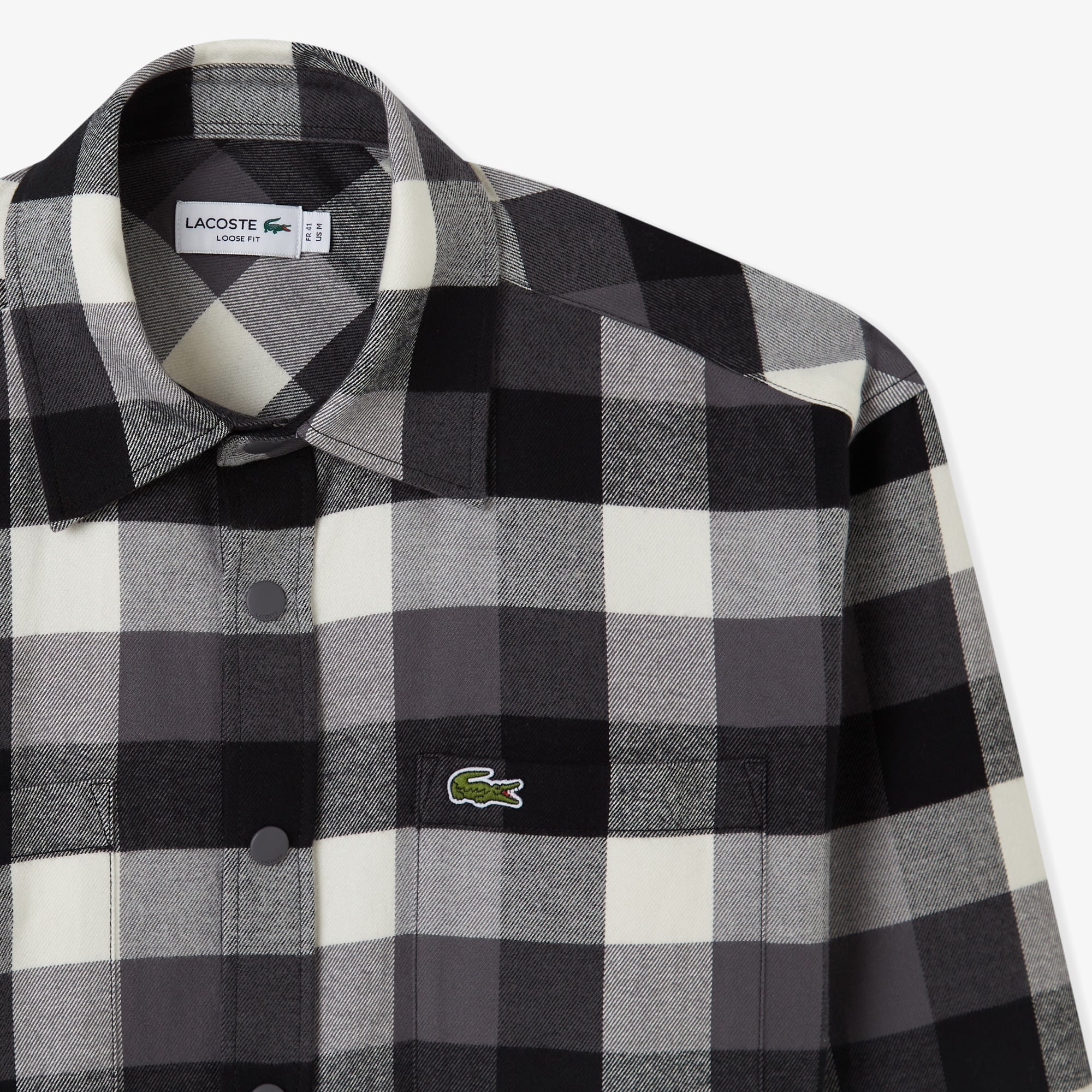 Erkek Relaxed Fit Kareli Siyah Gömlek