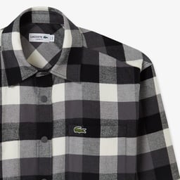 Erkek Relaxed Fit Kareli Siyah Gömlek Siyah