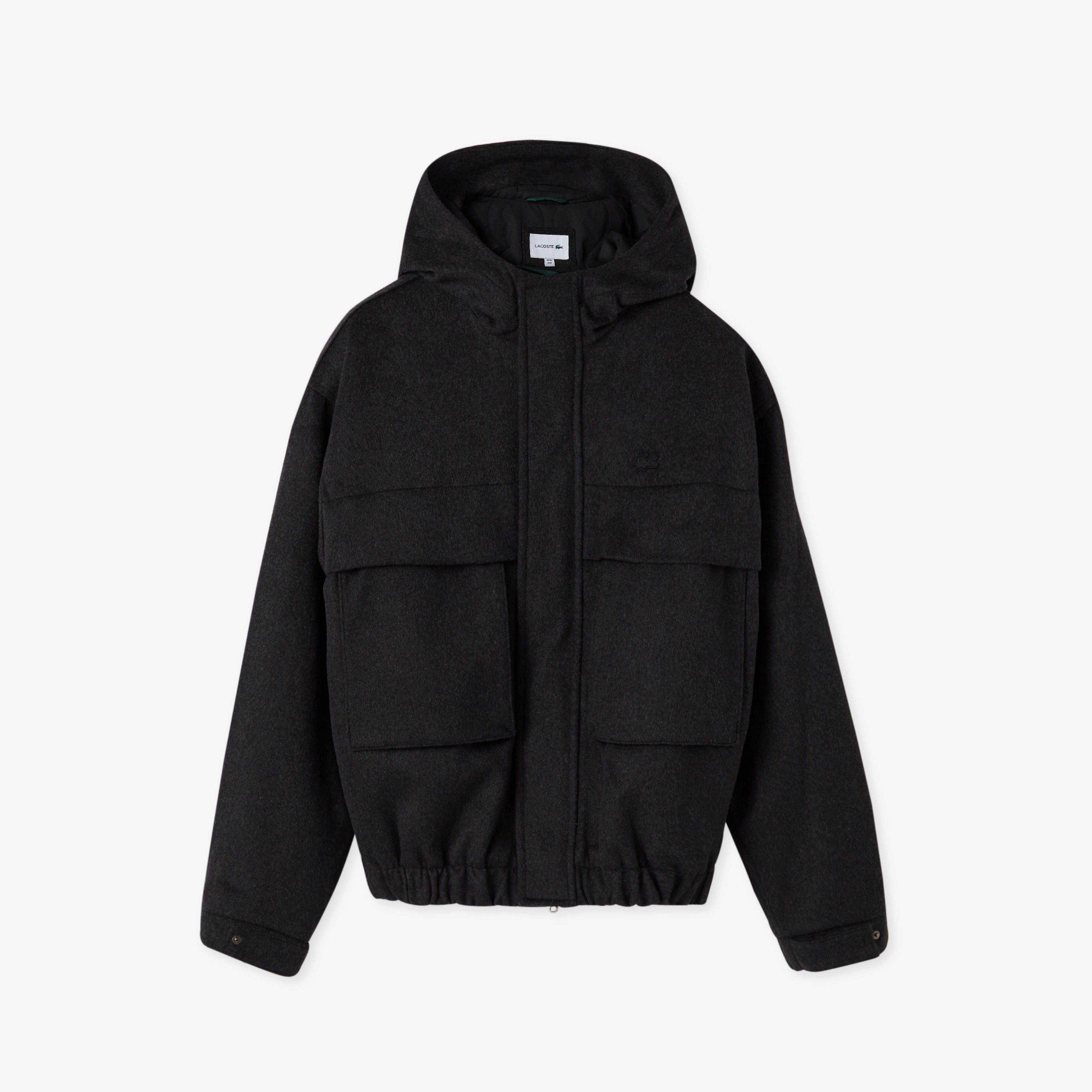 Erkek Kapüşonlu Koyu Gri Mont