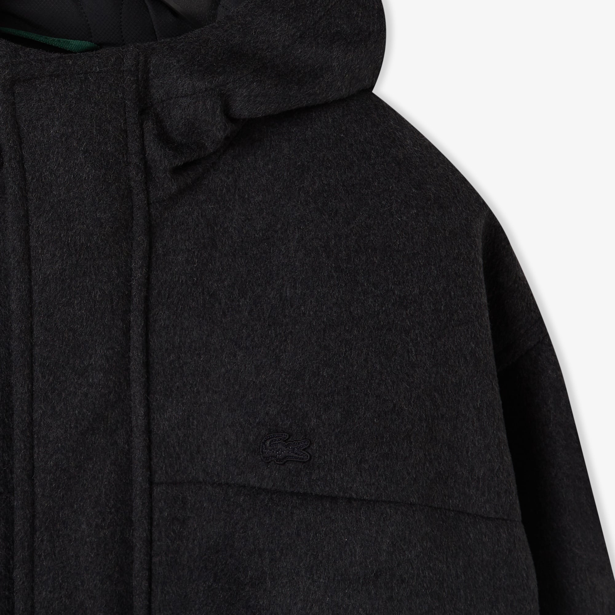 Erkek Kapüşonlu Koyu Gri Mont