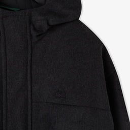 Erkek Kapüşonlu Koyu Gri Mont Gri