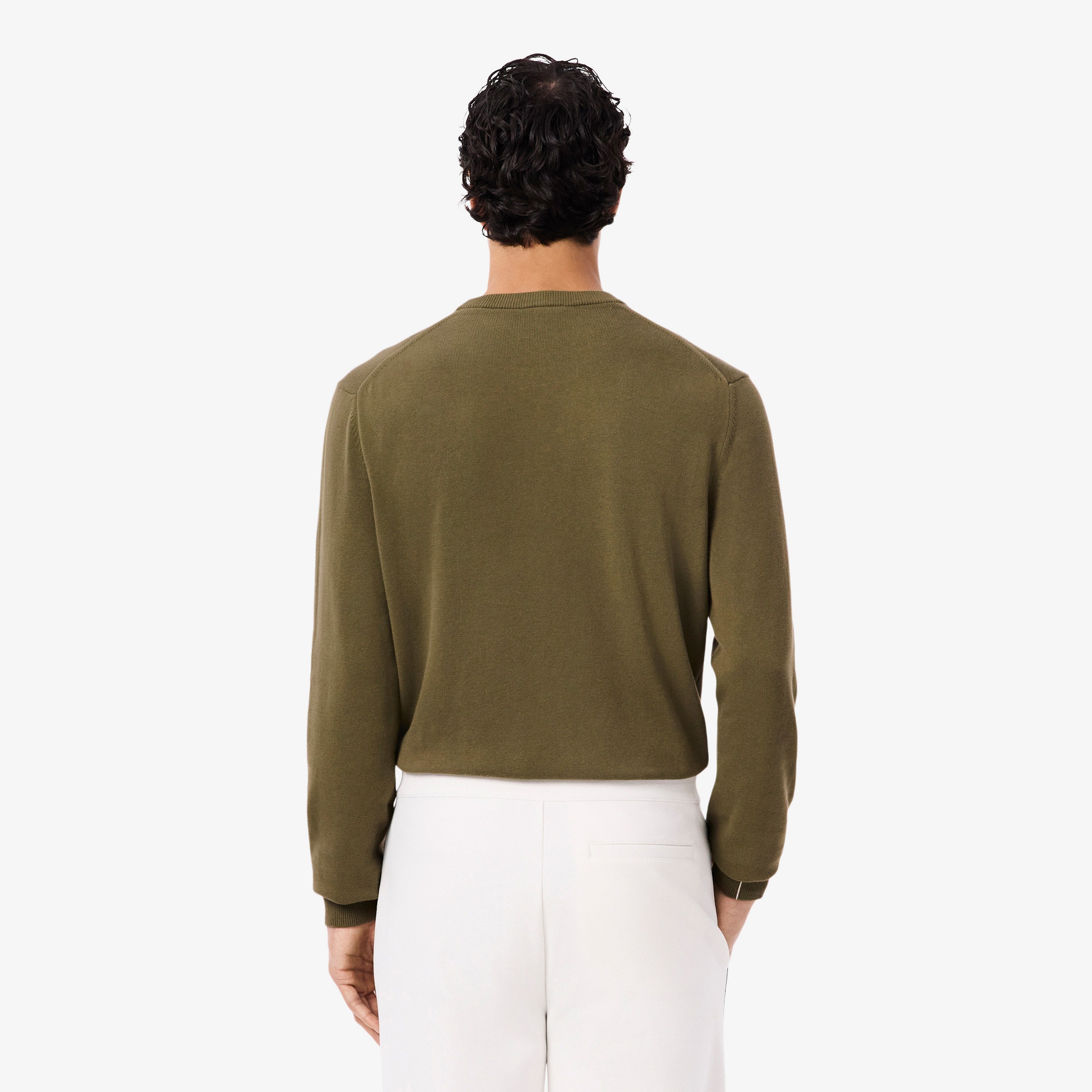 Erkek Regular Fit Bisiklet Yaka Organik Pamuk Haki Kazak