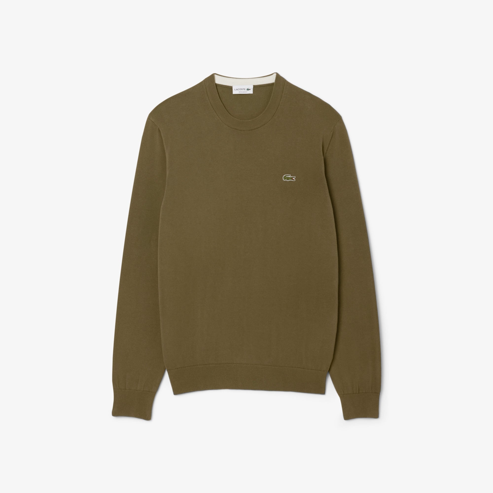 Erkek Regular Fit Bisiklet Yaka Organik Pamuk Haki Kazak