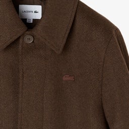 Erkek Regular Fit Yün Kahverengi Kaban Kahverengi