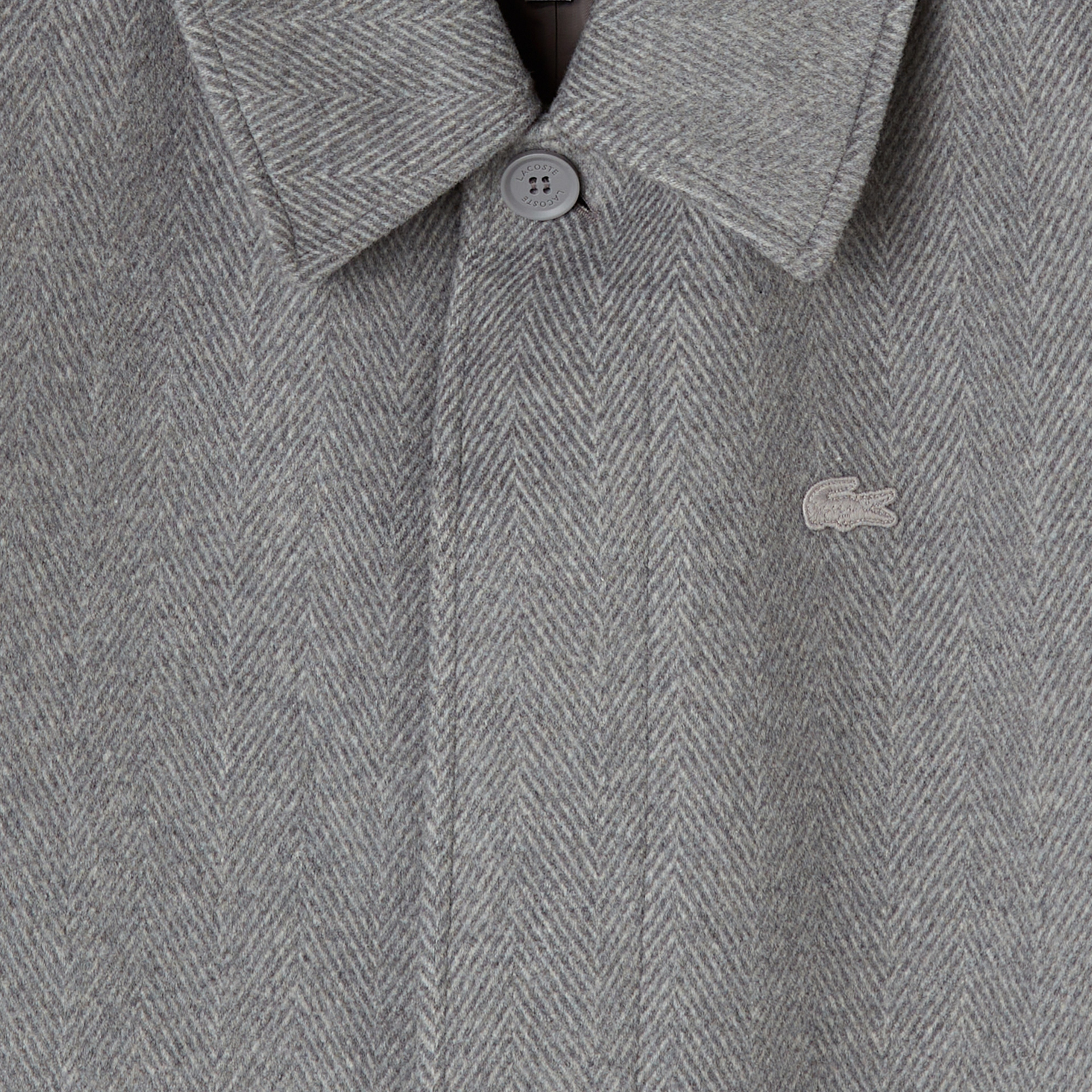 Erkek Regular Fit Yün Gri Kaban