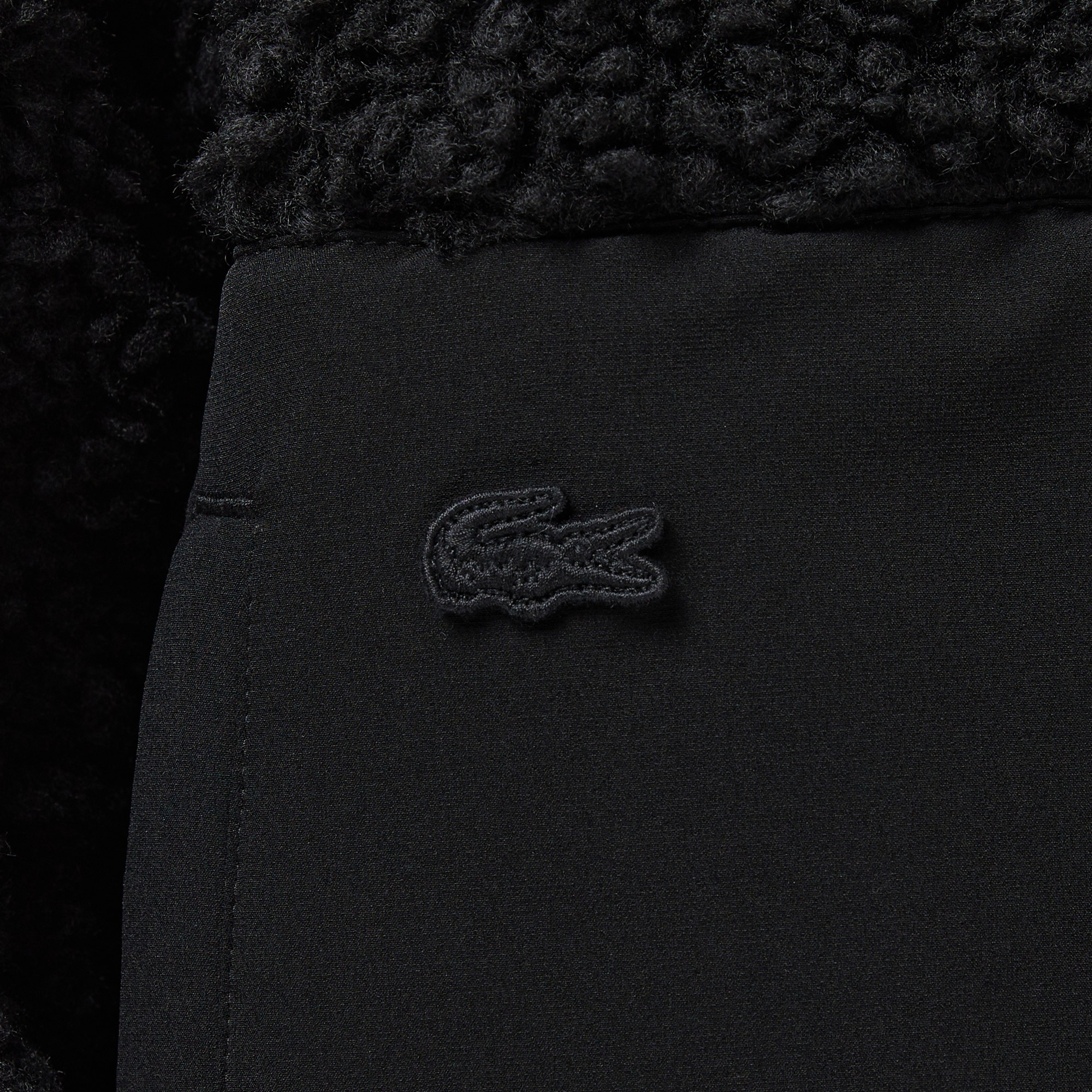 Kadın Dik Yaka Renk Bloklu Siyah Ceket