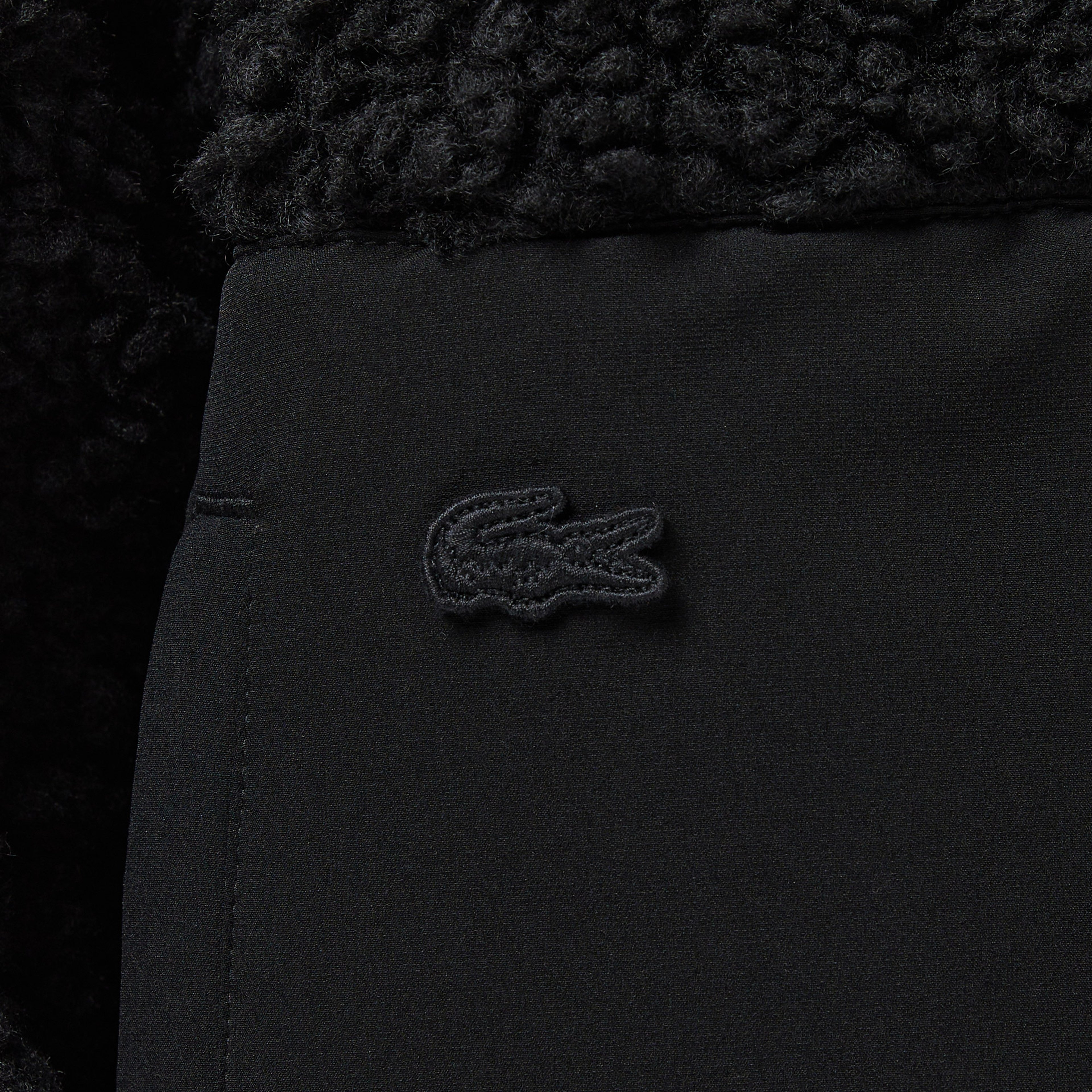 Kadın Dik Yaka Renk Bloklu Siyah Ceket