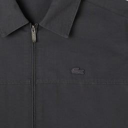 Erkek Relaxed Fit Fermuarlı Koyu Gri Dış Gömlek Gri