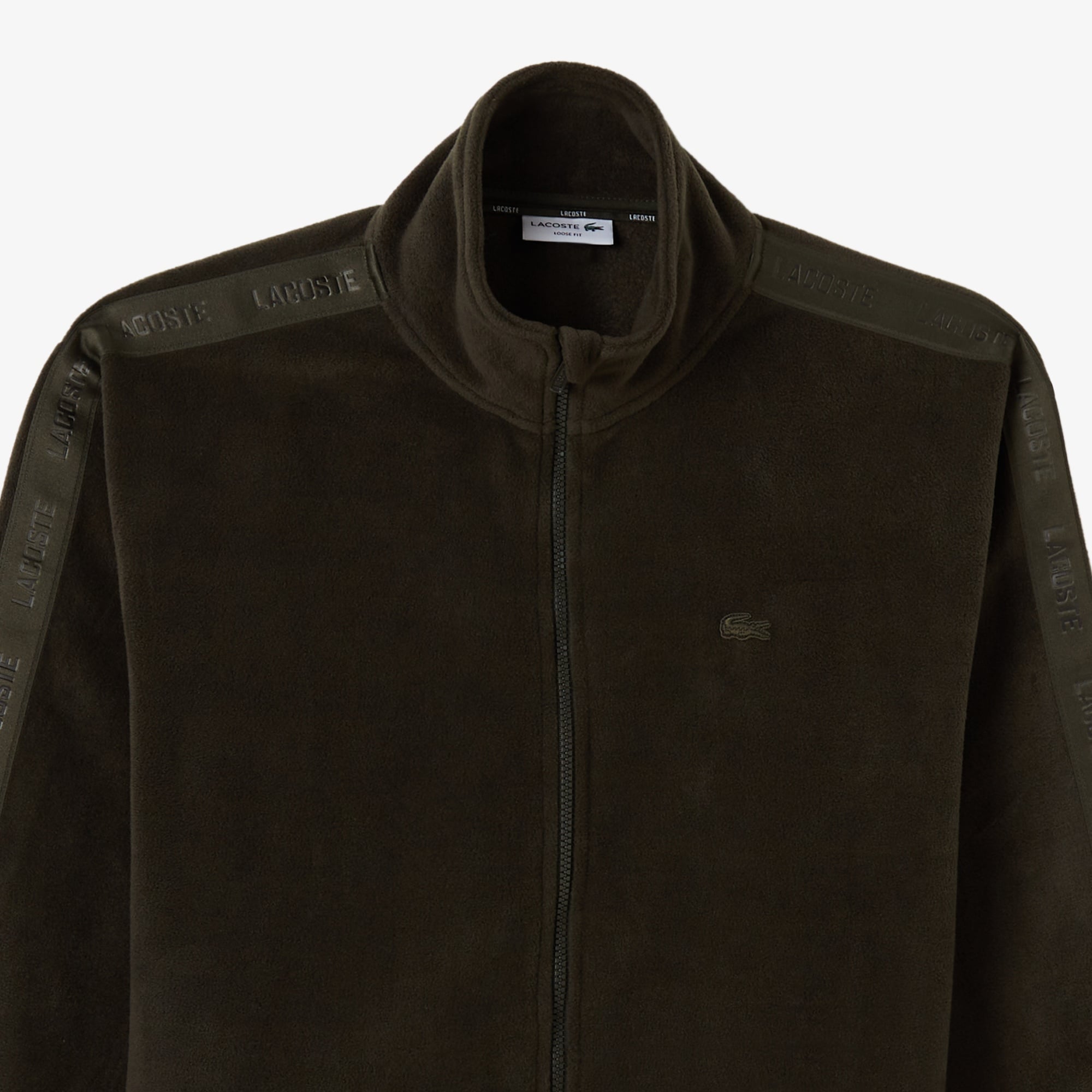 Erkek Loose Fit Fermuarlı Haki Sweatshirt