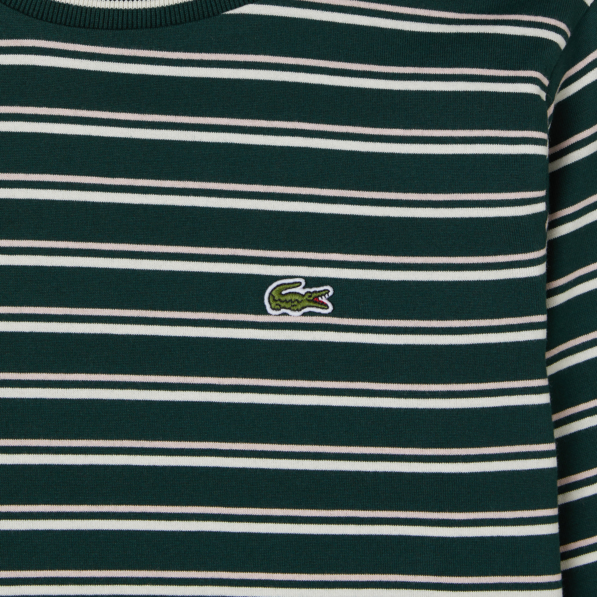Lacoste Çocuk Uzun Kollu Bisiklet Yaka Çizgili Yeşil T-Shirt görsel 2