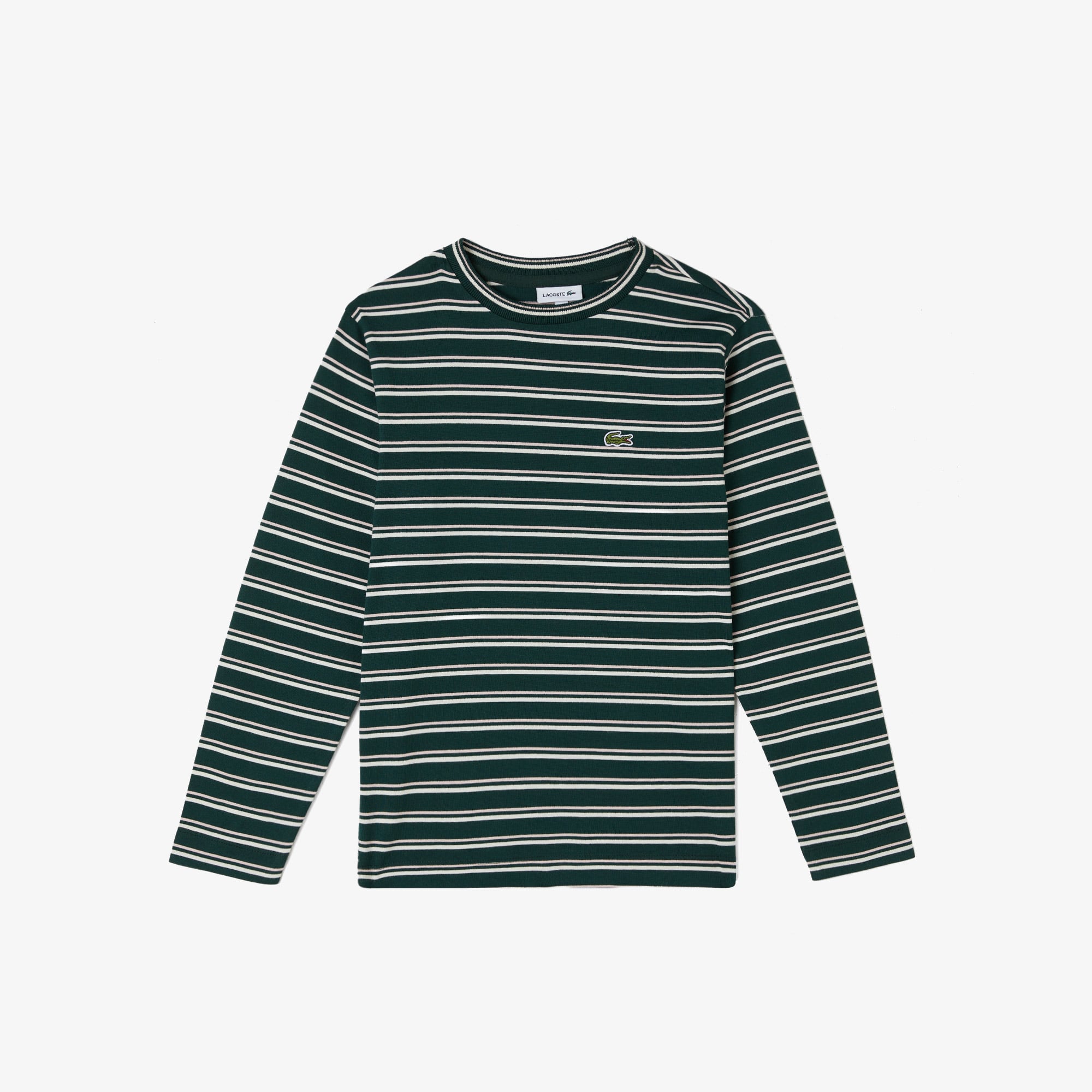 Lacoste Çocuk Uzun Kollu Bisiklet Yaka Çizgili Yeşil T-Shirt