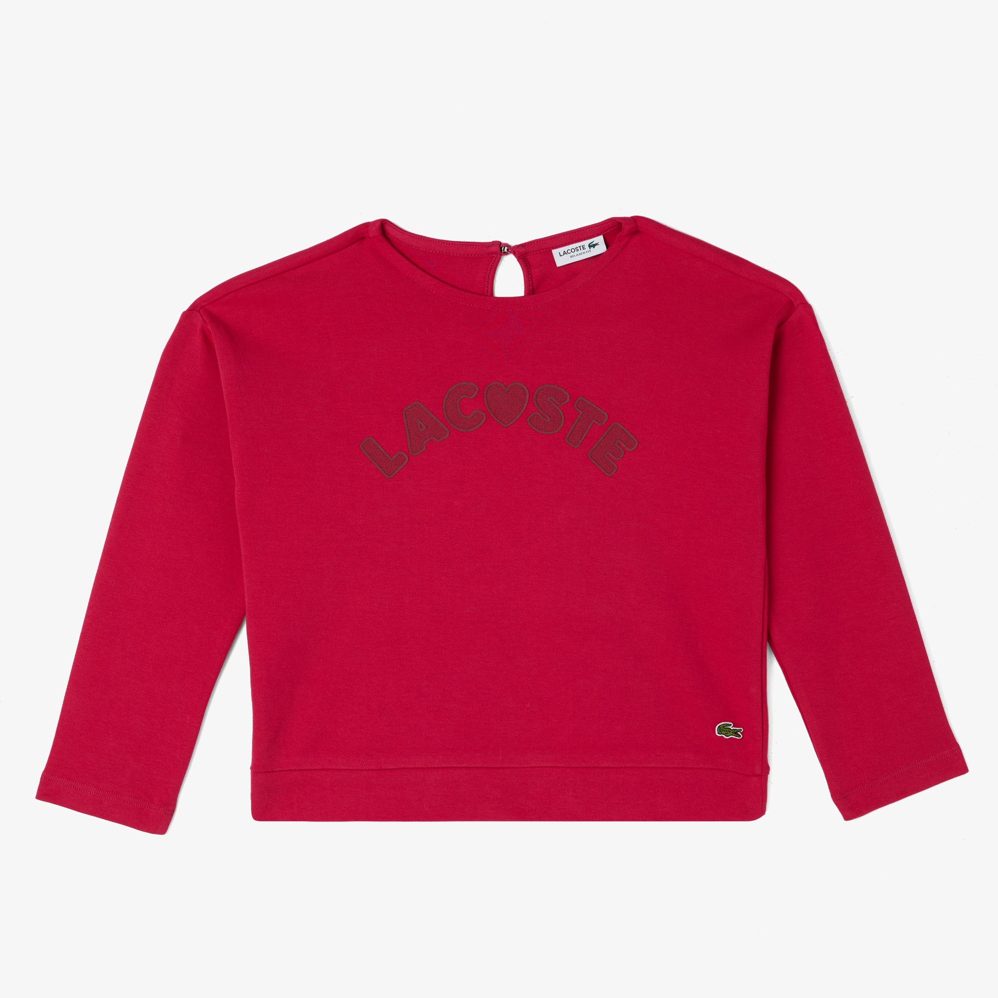 Çocuk Uzun Kollu Bisiklet Yaka Baskılı Pembe T-Shirt