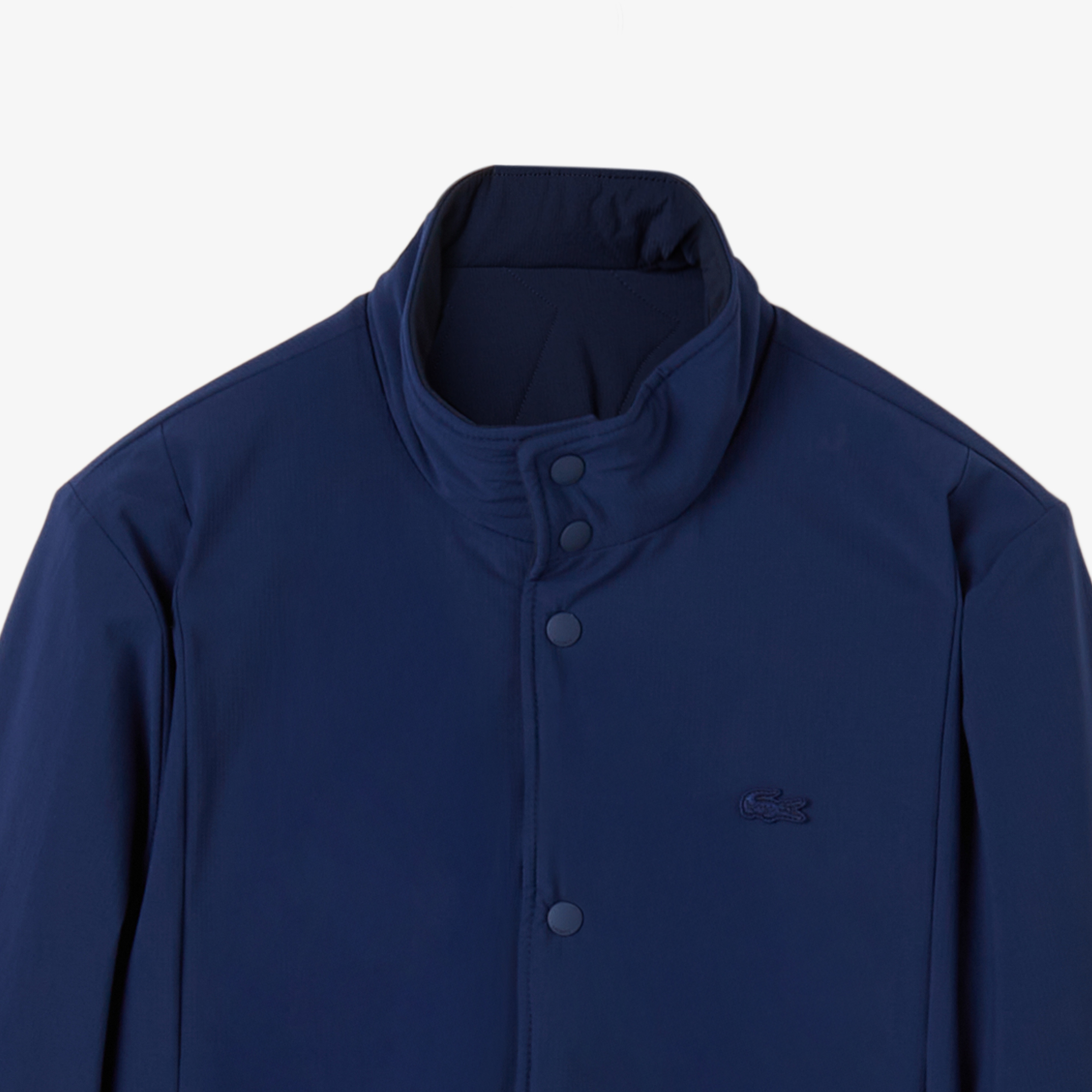 Erkek Dik Yaka Çift Taraflı Lacivert Mont