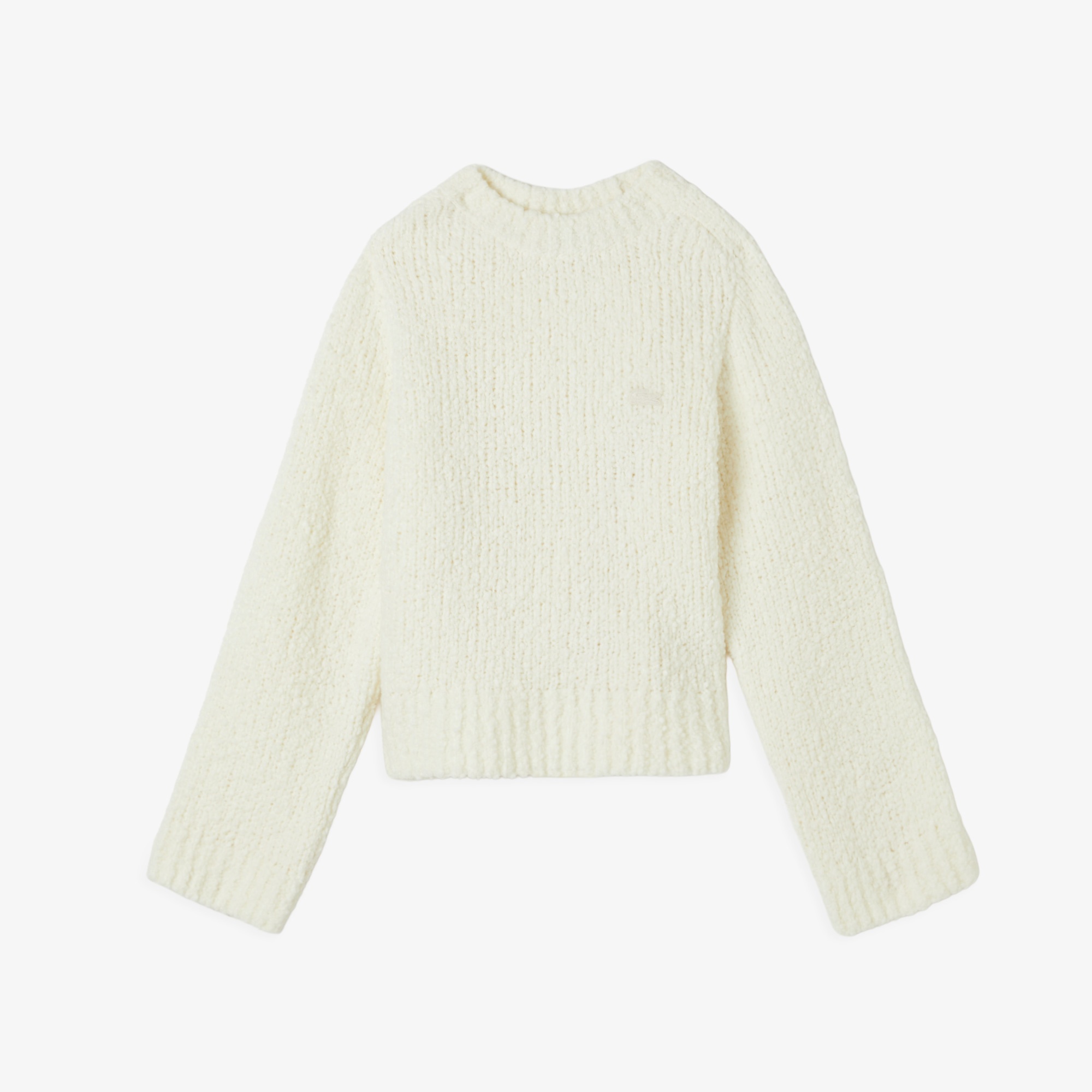 Kadın Classic Fit Bisiklet Yaka Yün Krem Kazak