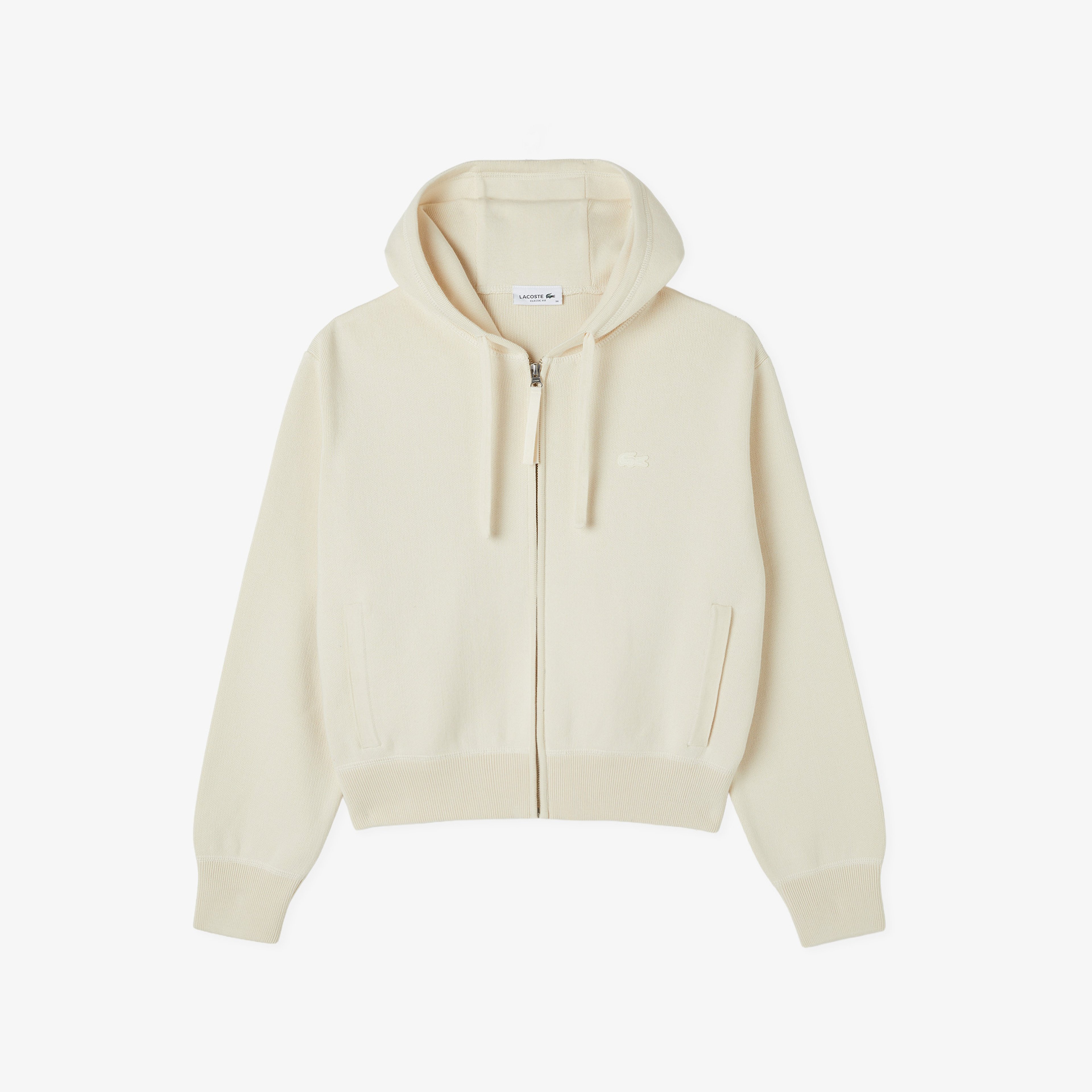 Kadın Classic Fit Kapüşonlu Krem Hırka