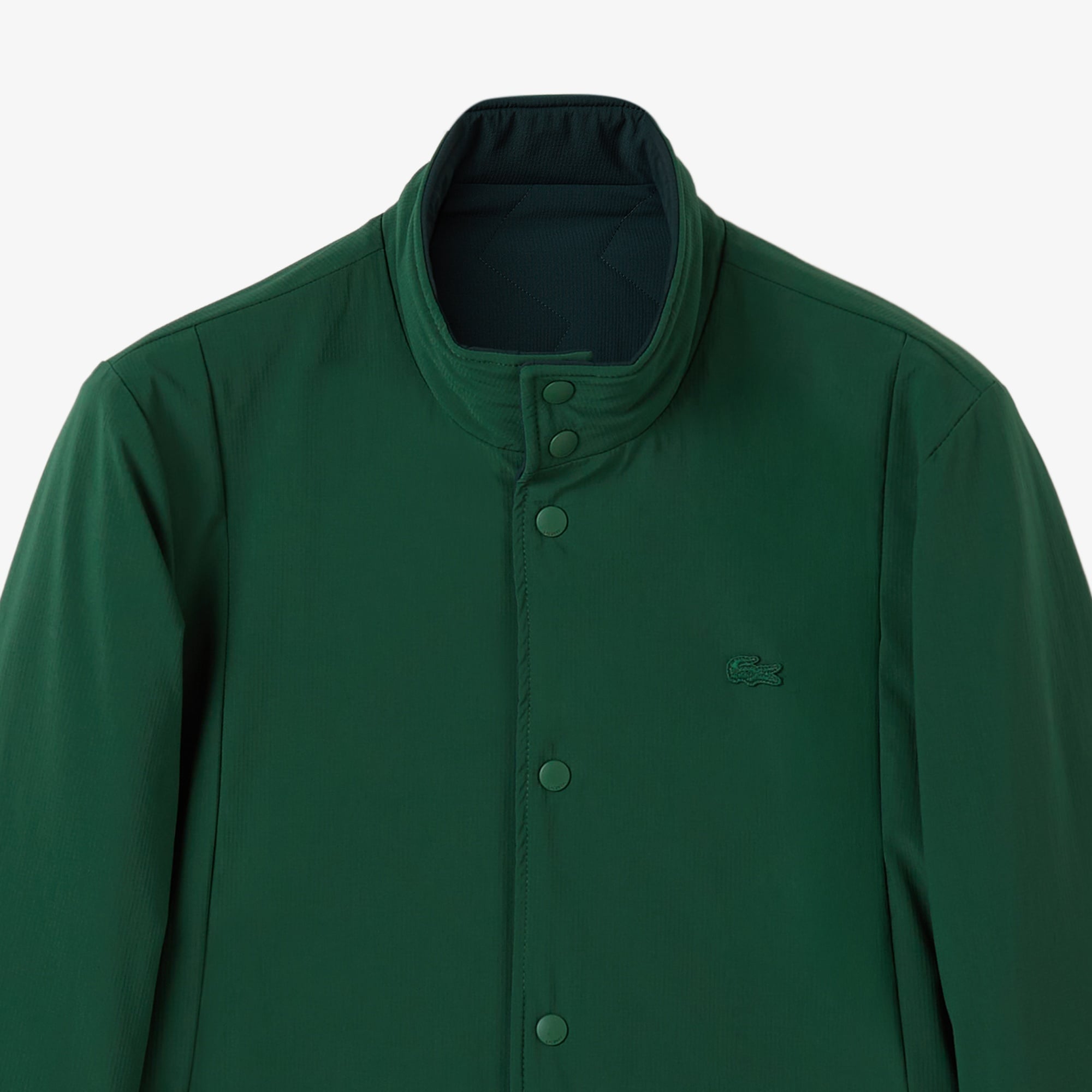 Erkek Dik Yaka Çift Taraflı Koyu Yeşil Mont