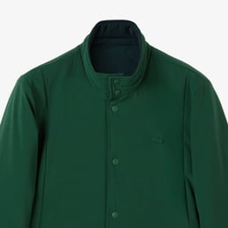 Erkek Dik Yaka Çift Taraflı Koyu Yeşil Mont Yeşil