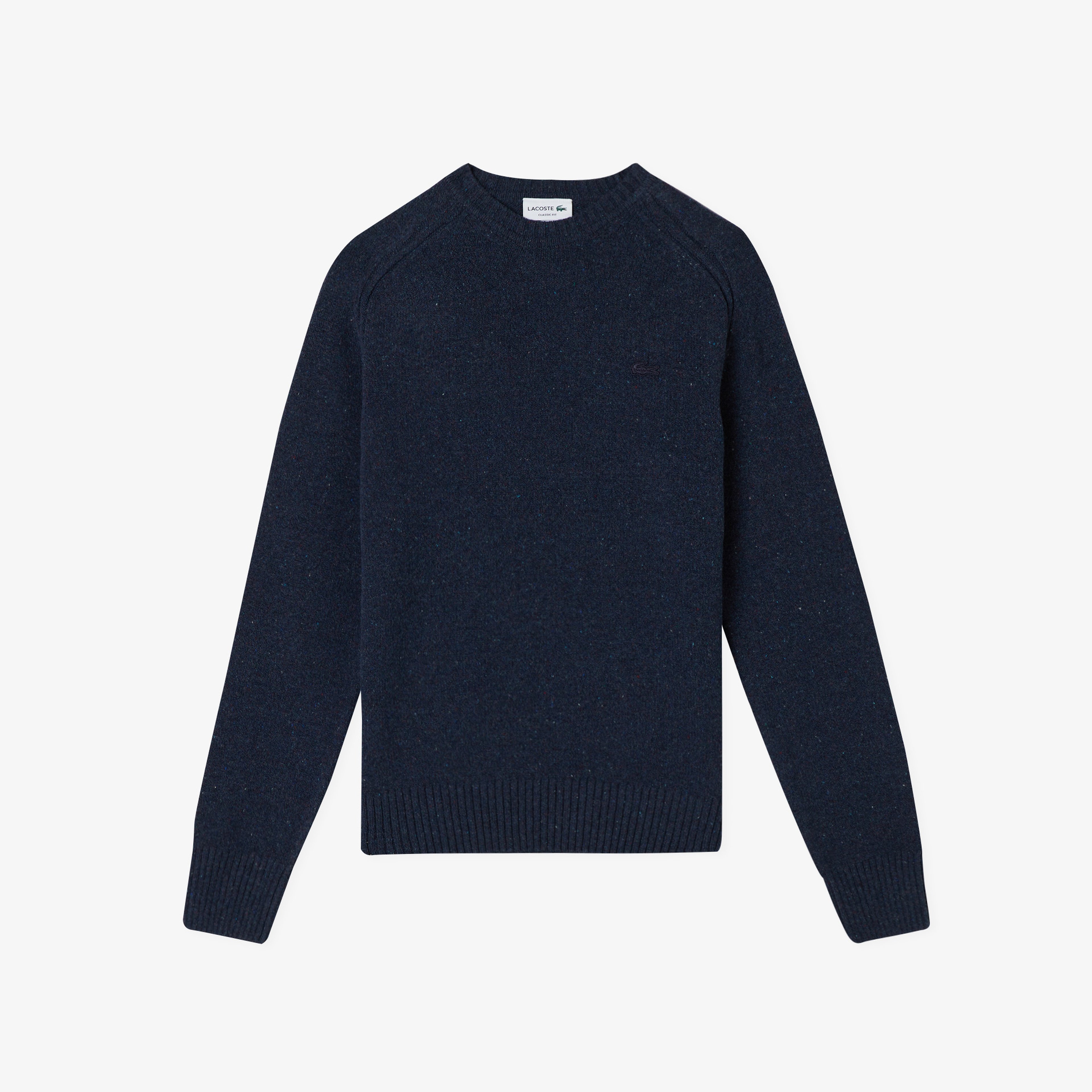 Erkek Classic Fit Bisiklet Yaka Yün Lacivert Kazak