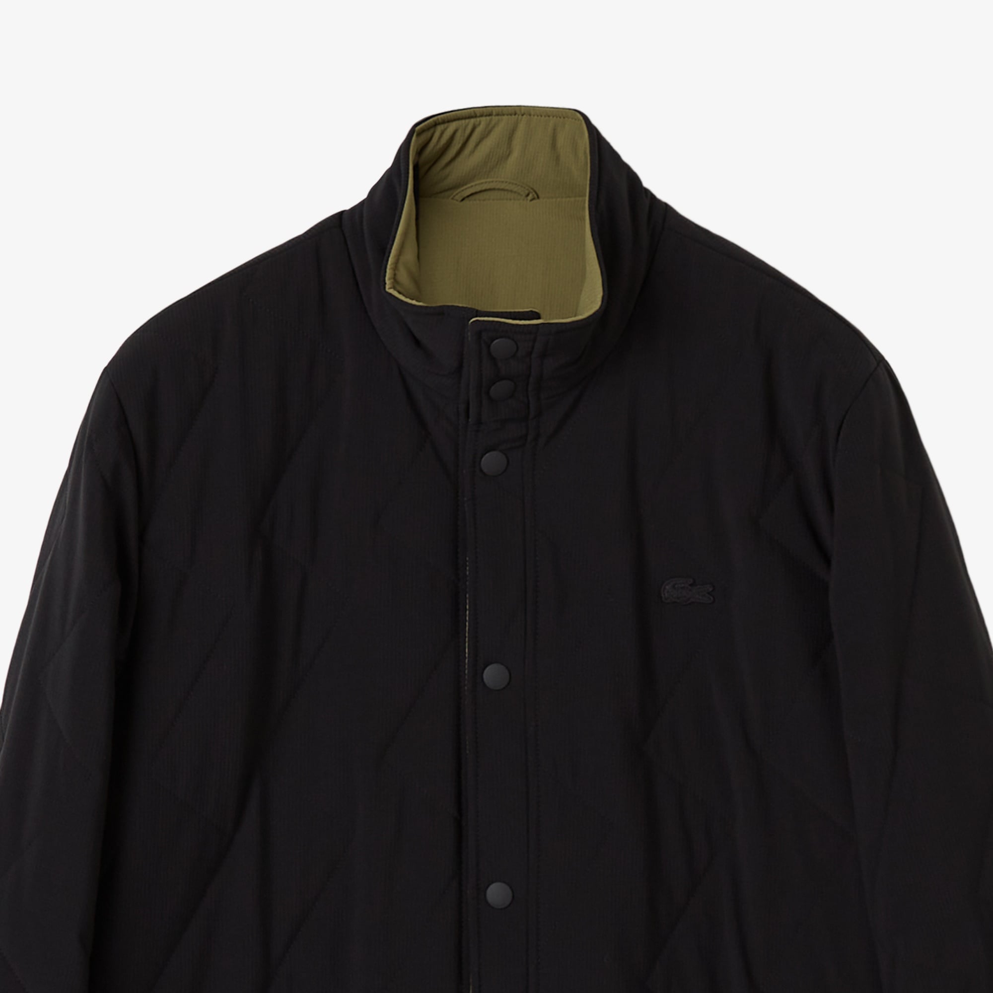 Erkek Dik Yaka Çift Taraflı Haki Mont