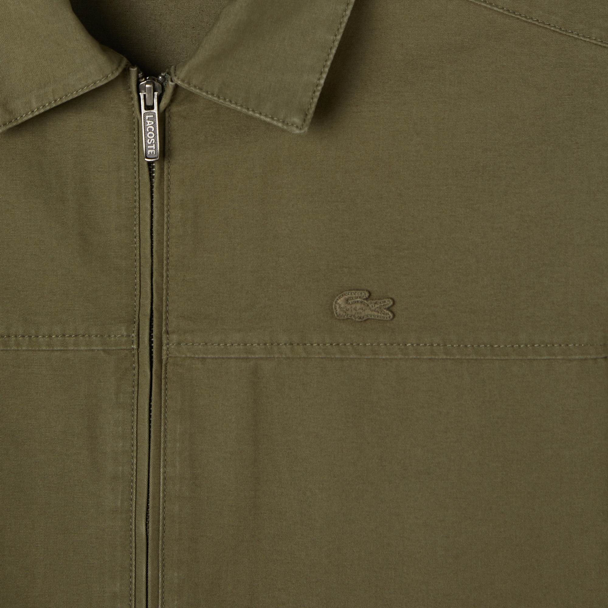 Erkek Relaxed Fit Fermuarlı Haki Ceket