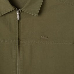 Erkek Relaxed Fit Fermuarlı Haki Ceket Yeşil