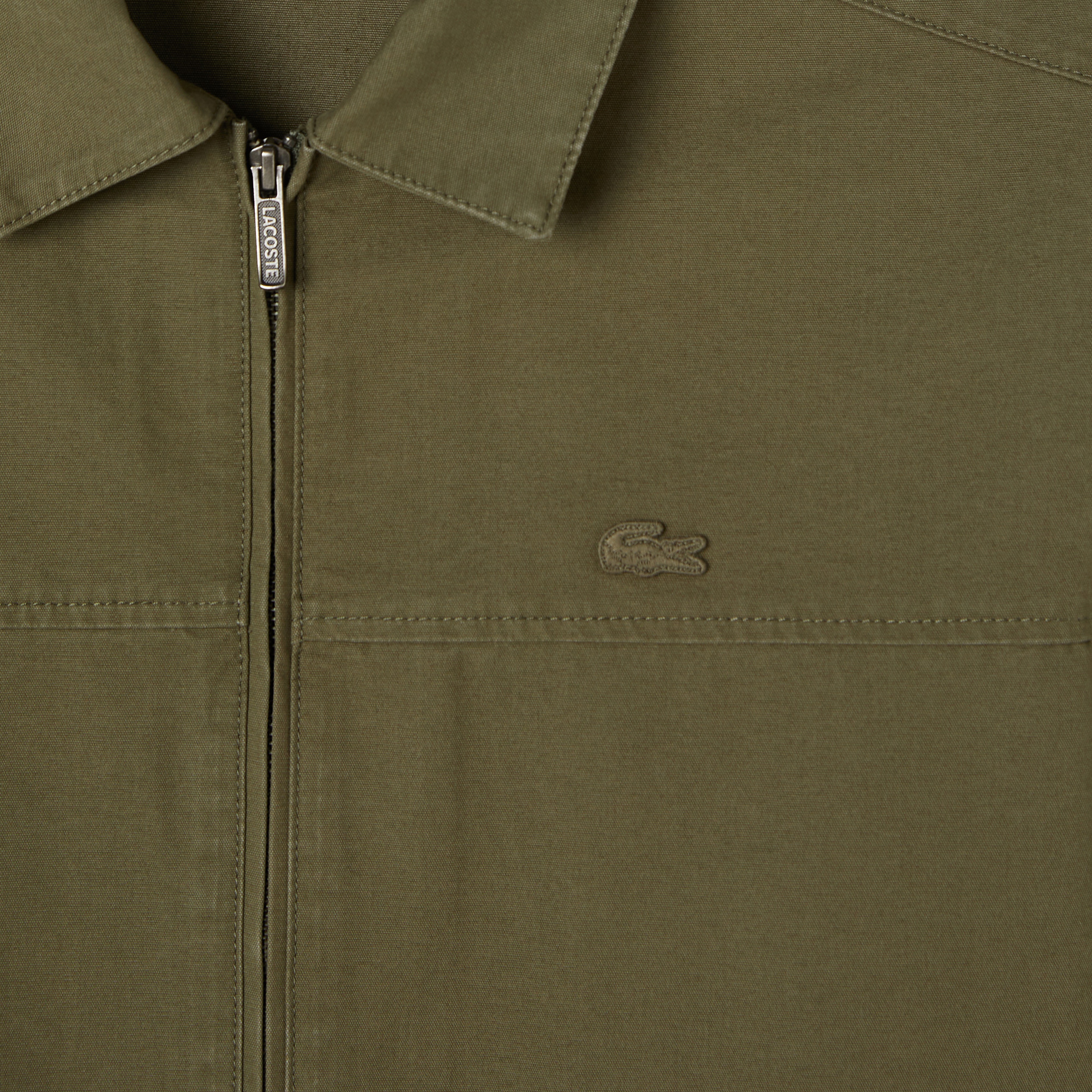 Erkek Relaxed Fit Fermuarlı Haki Ceket