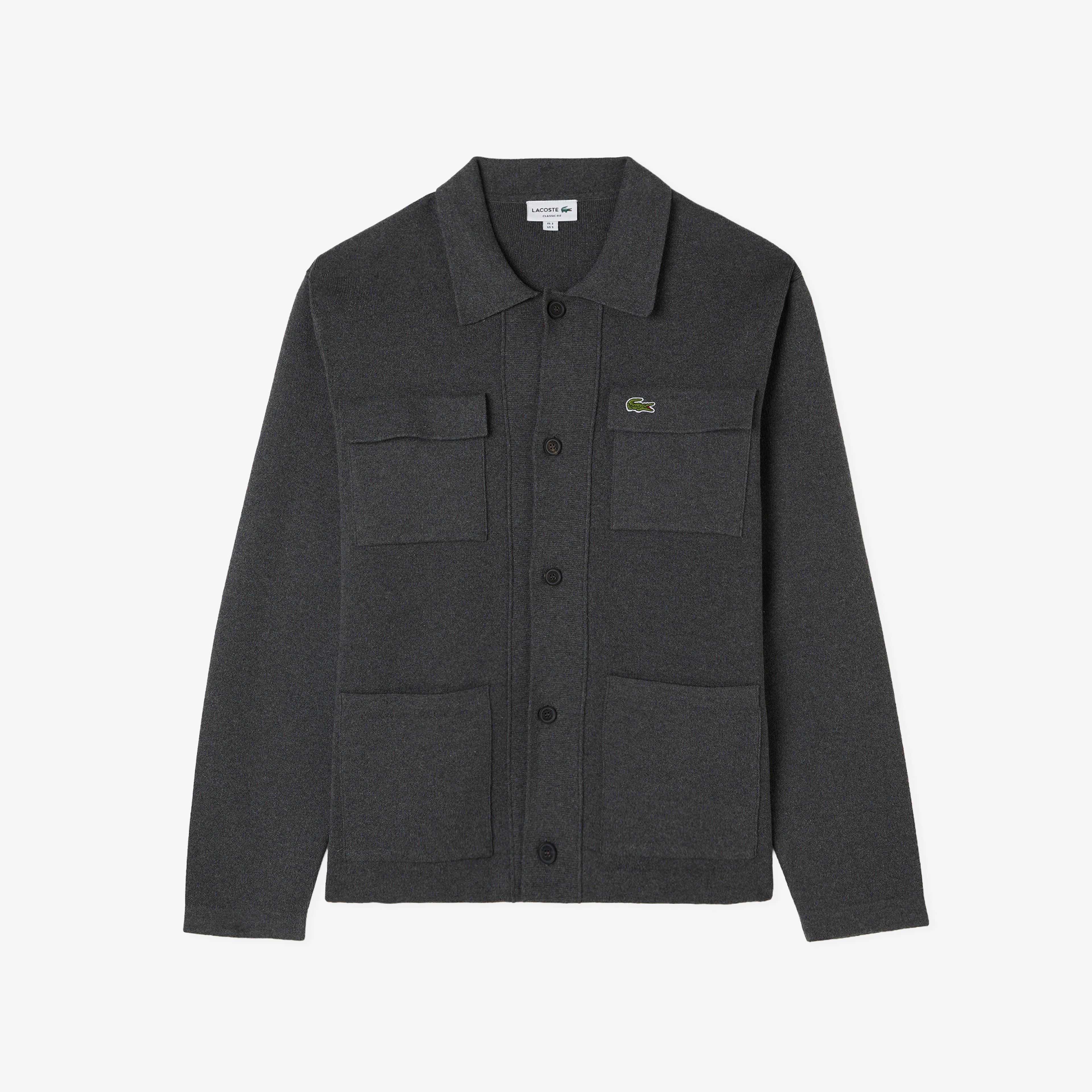 Erkek Classic Fit Polo Yaka Gri Hırka