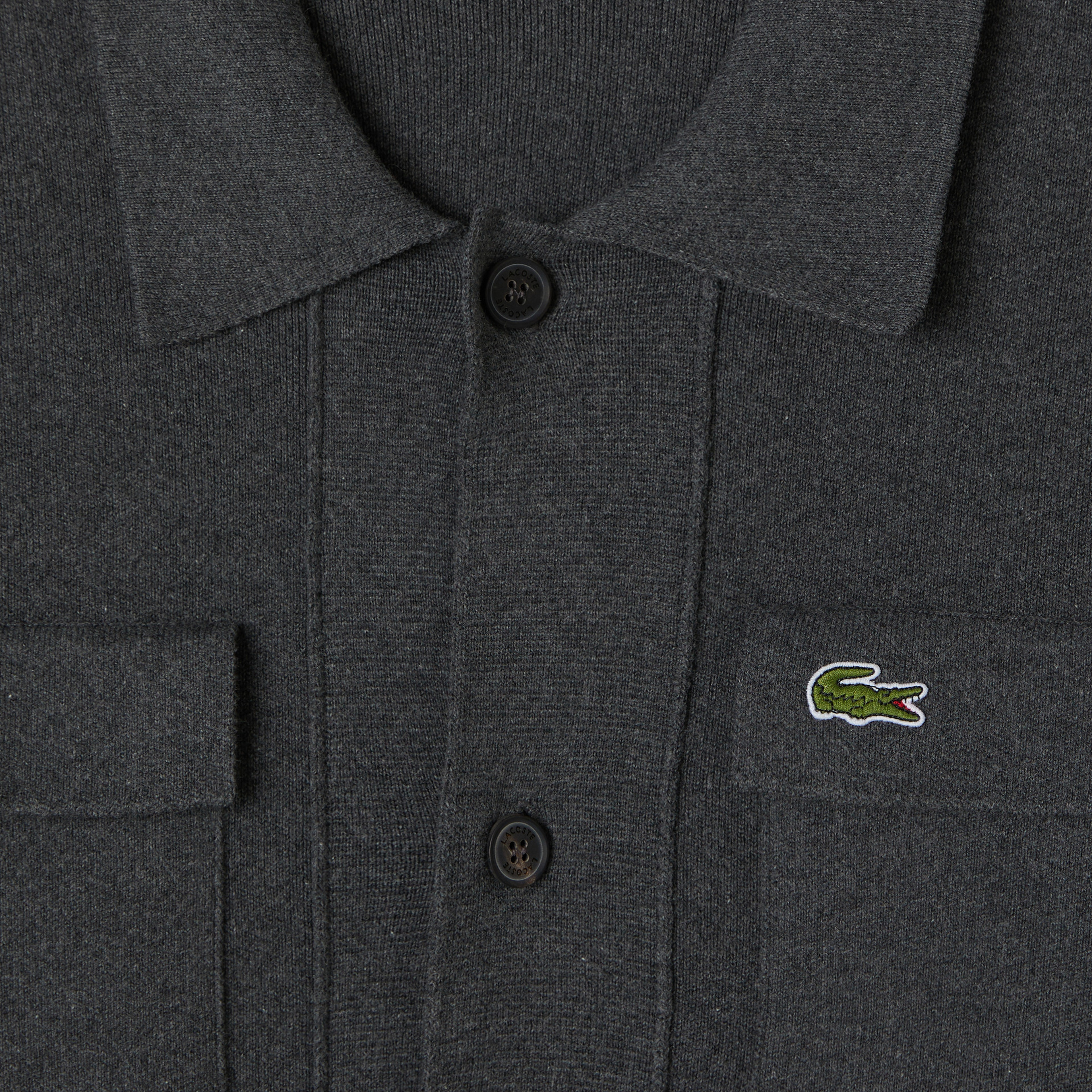 Erkek Classic Fit Polo Yaka Gri Hırka