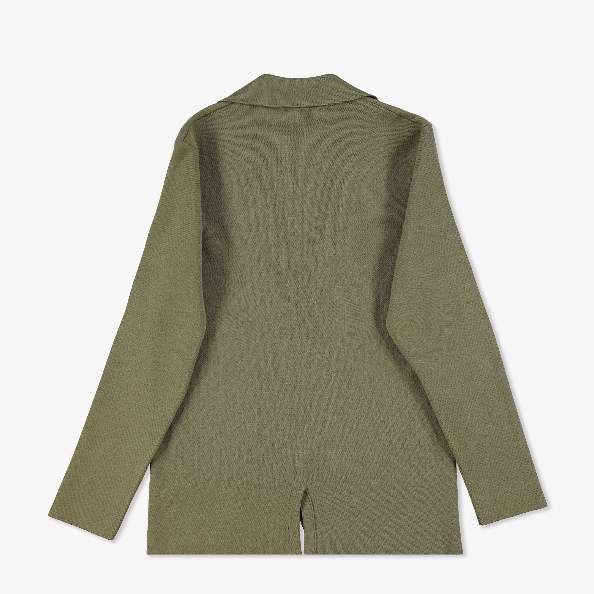 Erkek Classic Fit V Yaka Haki Hırka