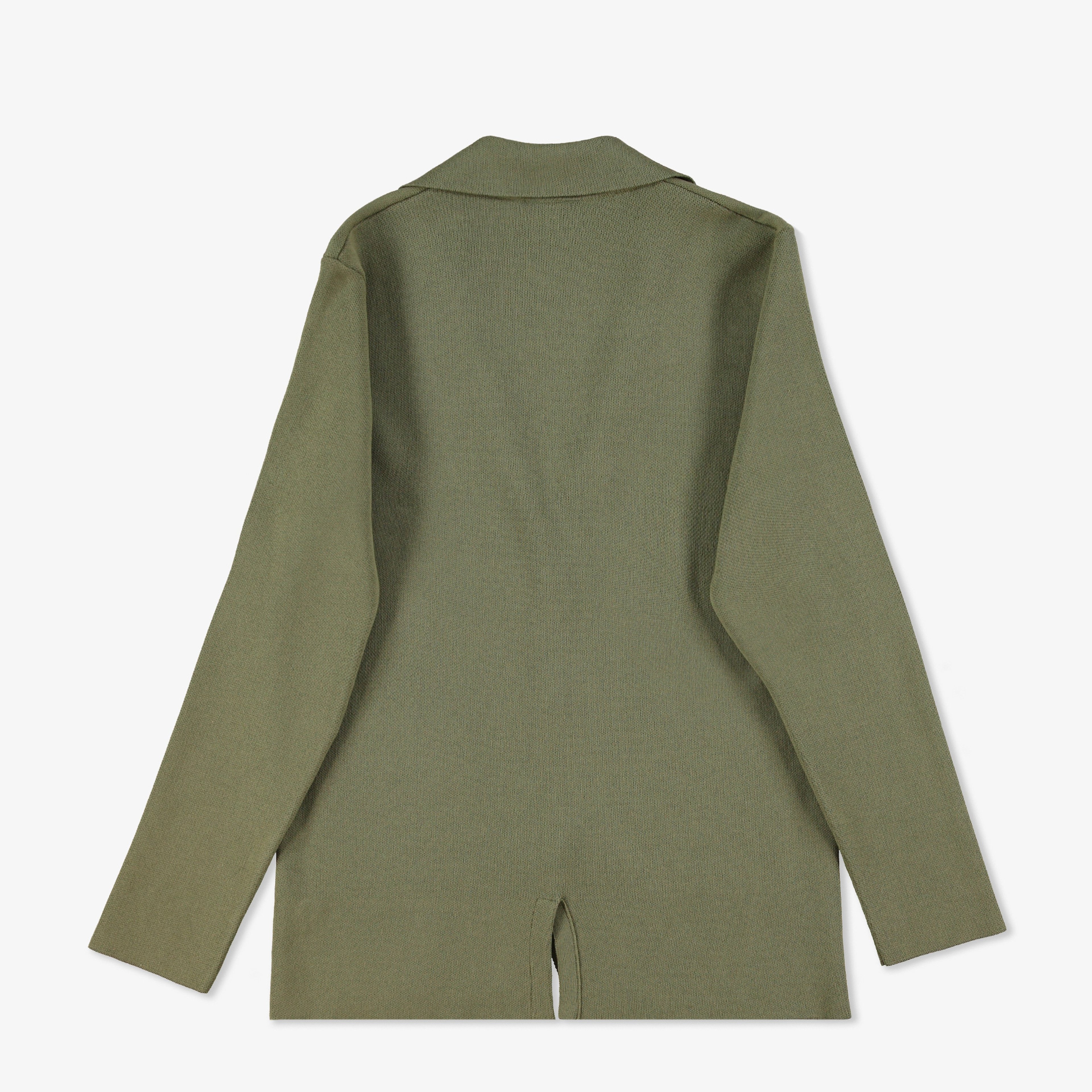 Erkek Classic Fit V Yaka Haki Hırka