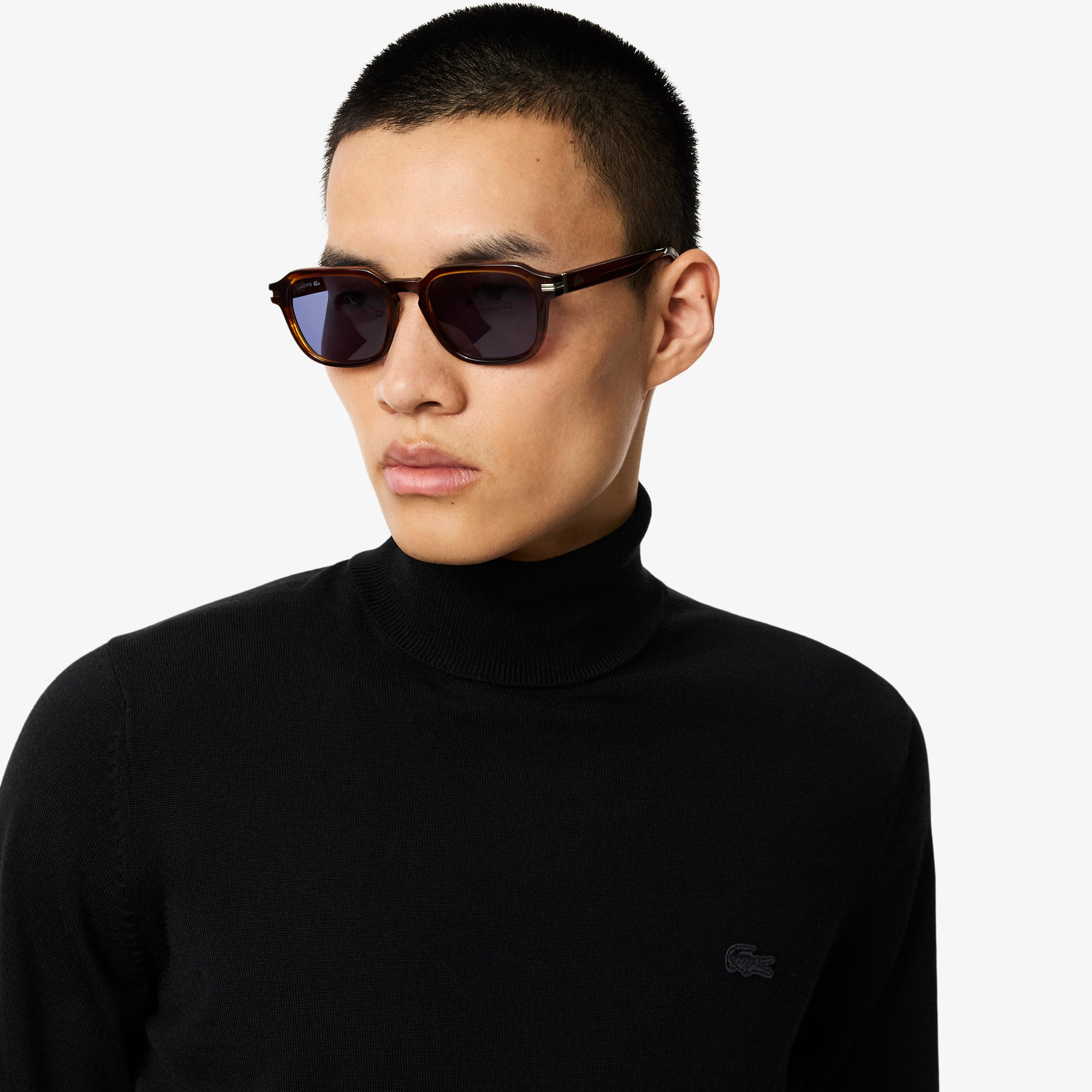 Erkek Regular Fit Boğazlı Yaka Siyah Kazak