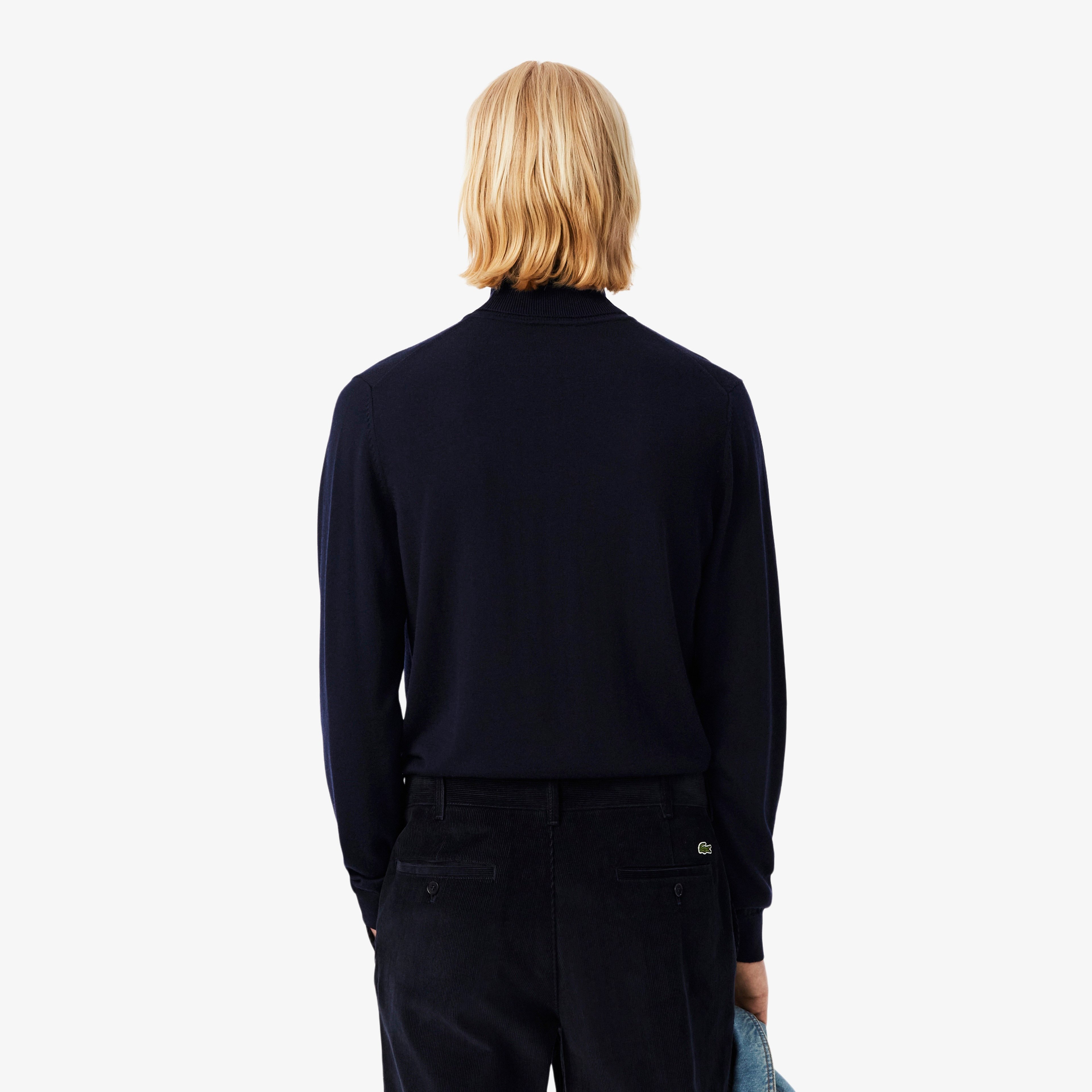 Erkek Regular Fit Boğazlı Yaka Lacivert Kazak