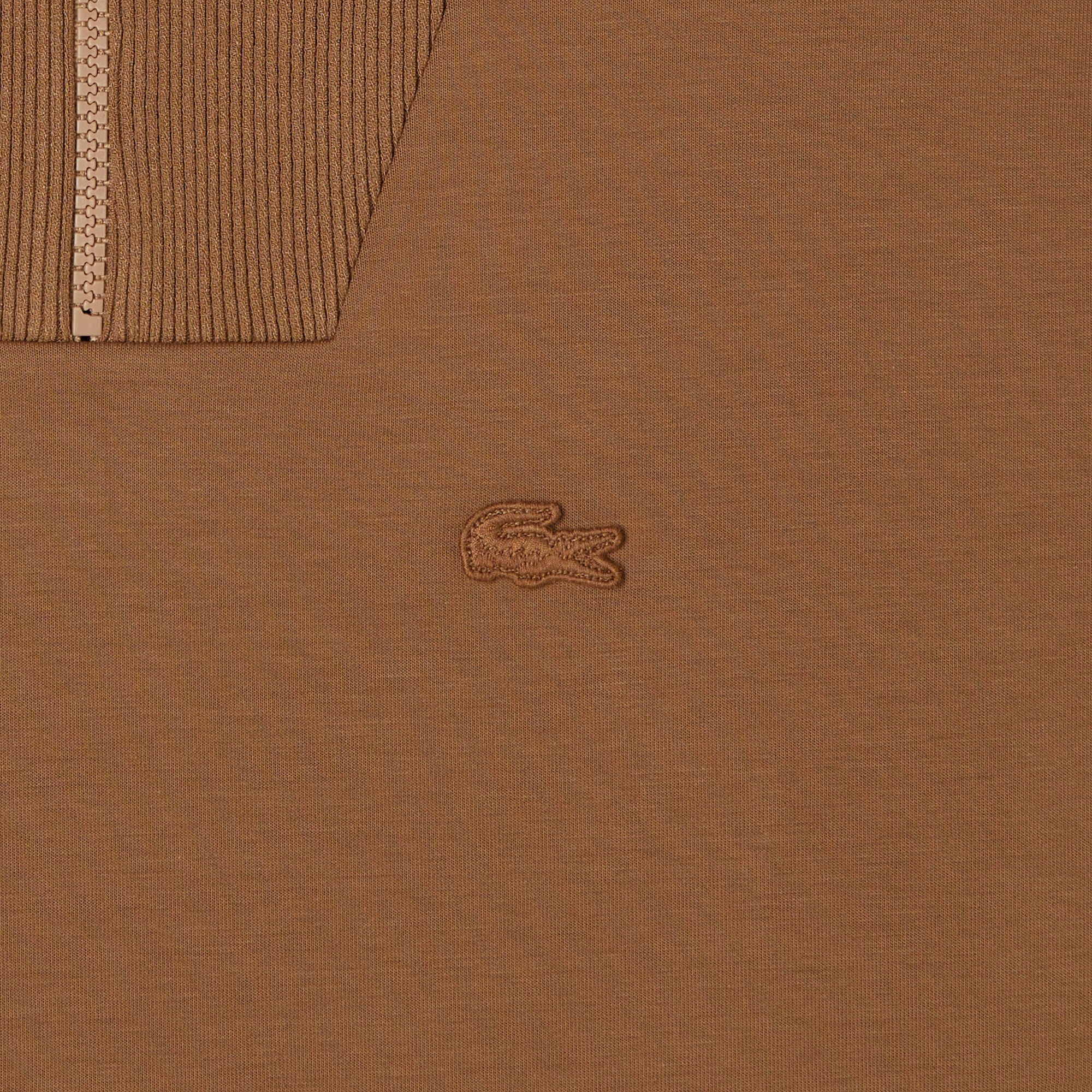 Kadın Relaxed Fit Yarım Fermuarlı Kahverengi Sweatshirt